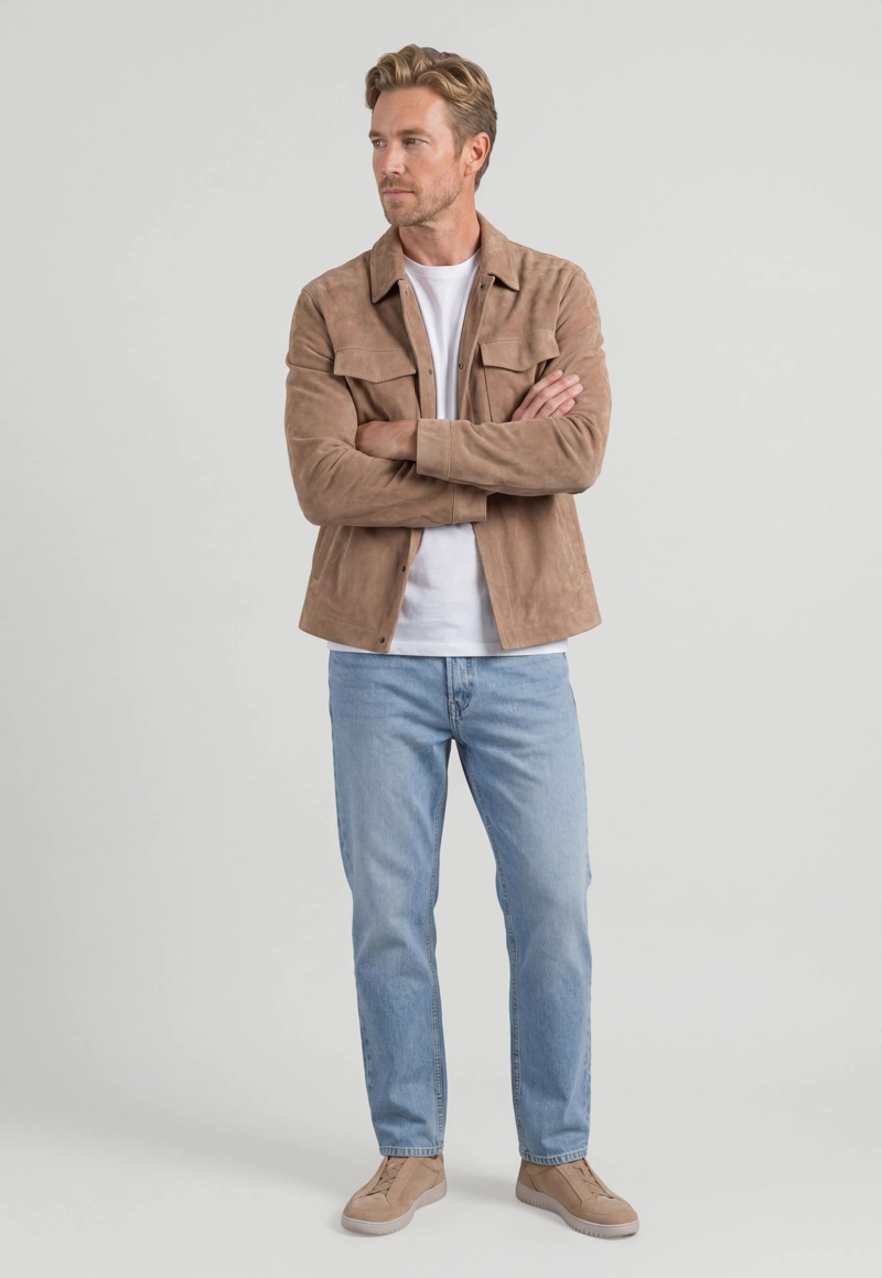 OVERSHIRT SUEDE TAUPE - 2