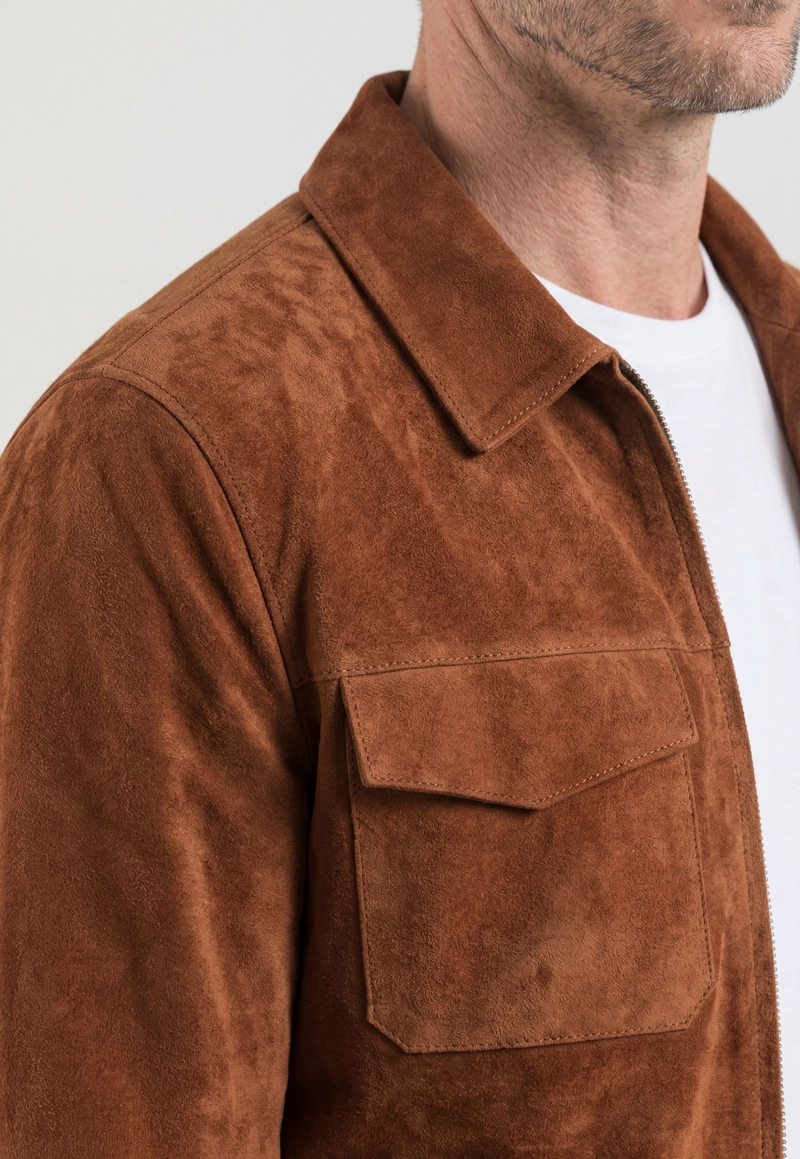 OVERSHIRT SUEDE CAMEL - 4