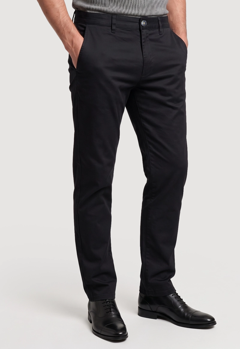 PANTALON SLIM BAGNEAUX BLACK - 1