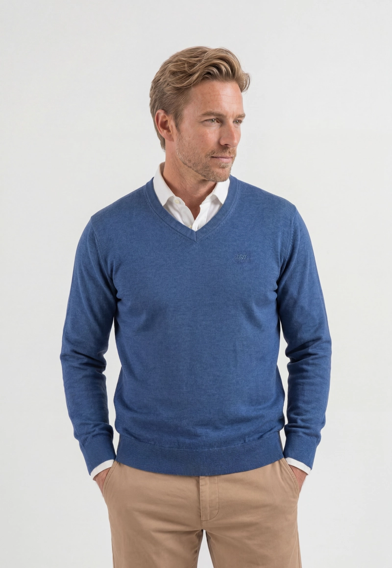 SWEATER NANTES INDIGO MELANGE - 1