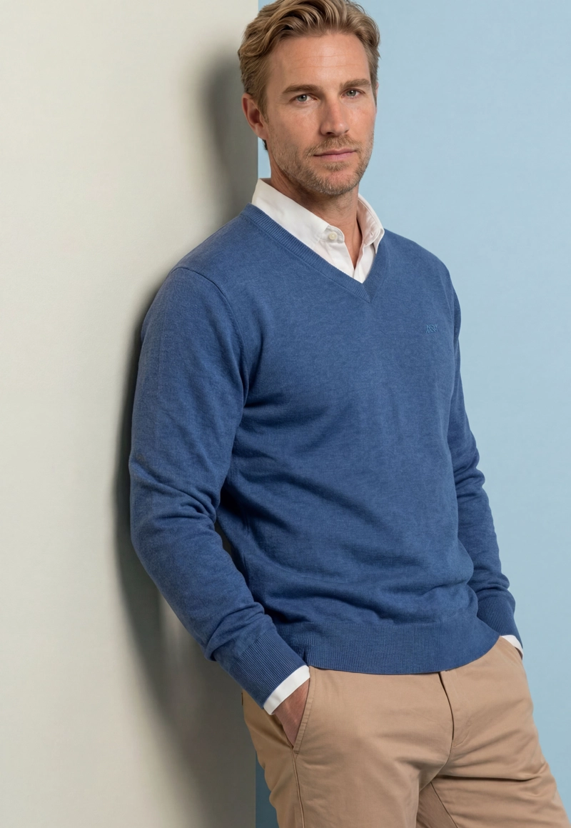 SWEATER NANTES INDIGO MELANGE - 5
