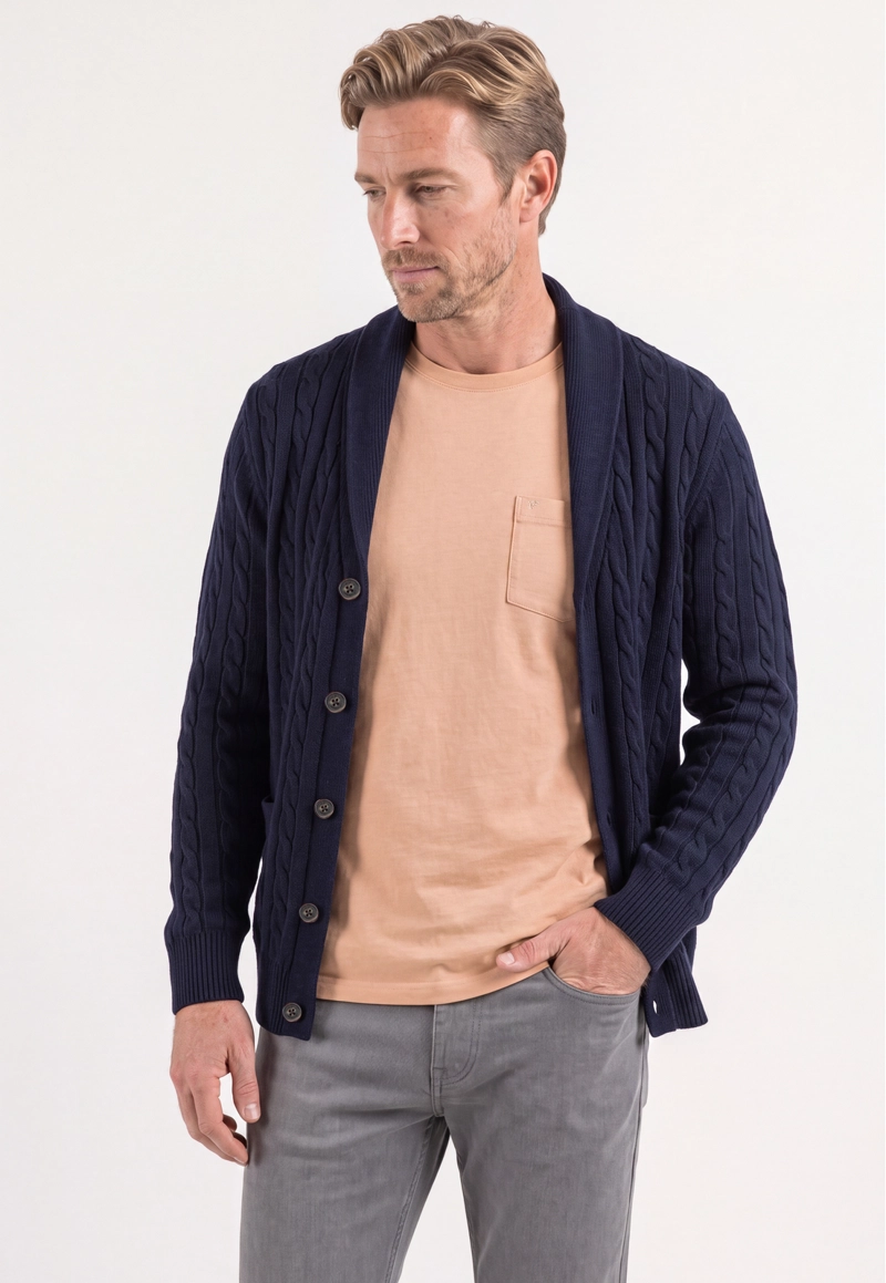 CARDIGAN CLUNY NAVY - 1