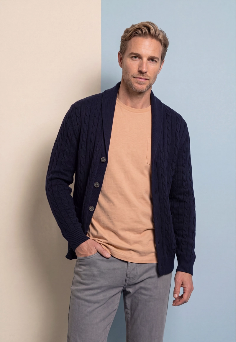 CARDIGAN CLUNY NAVY - 5
