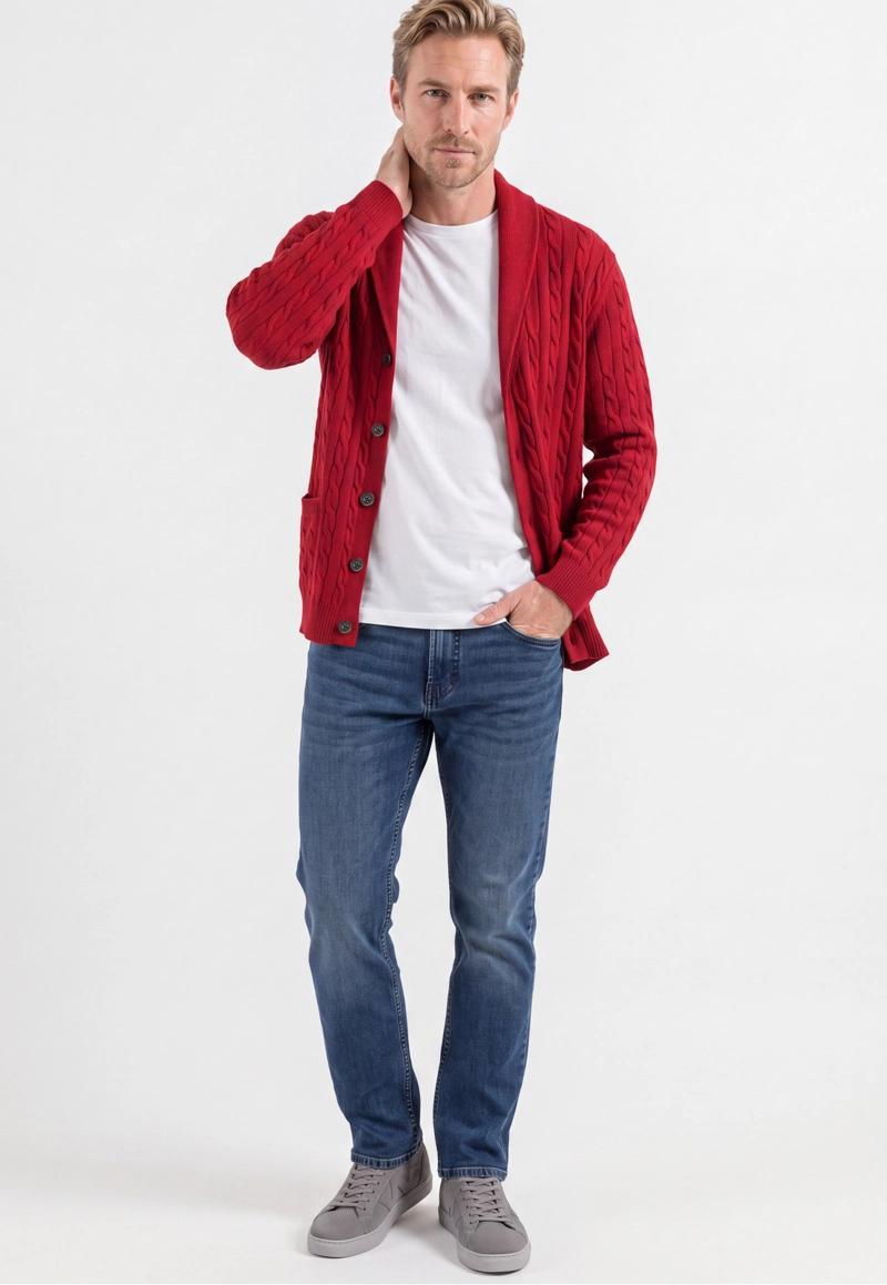CARDIGAN CLUNY RED - 2