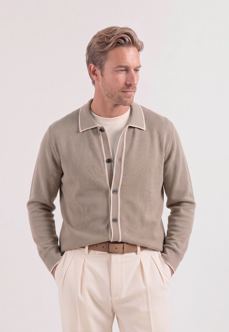 CARDIGAN RODEZ TAUPE - 1