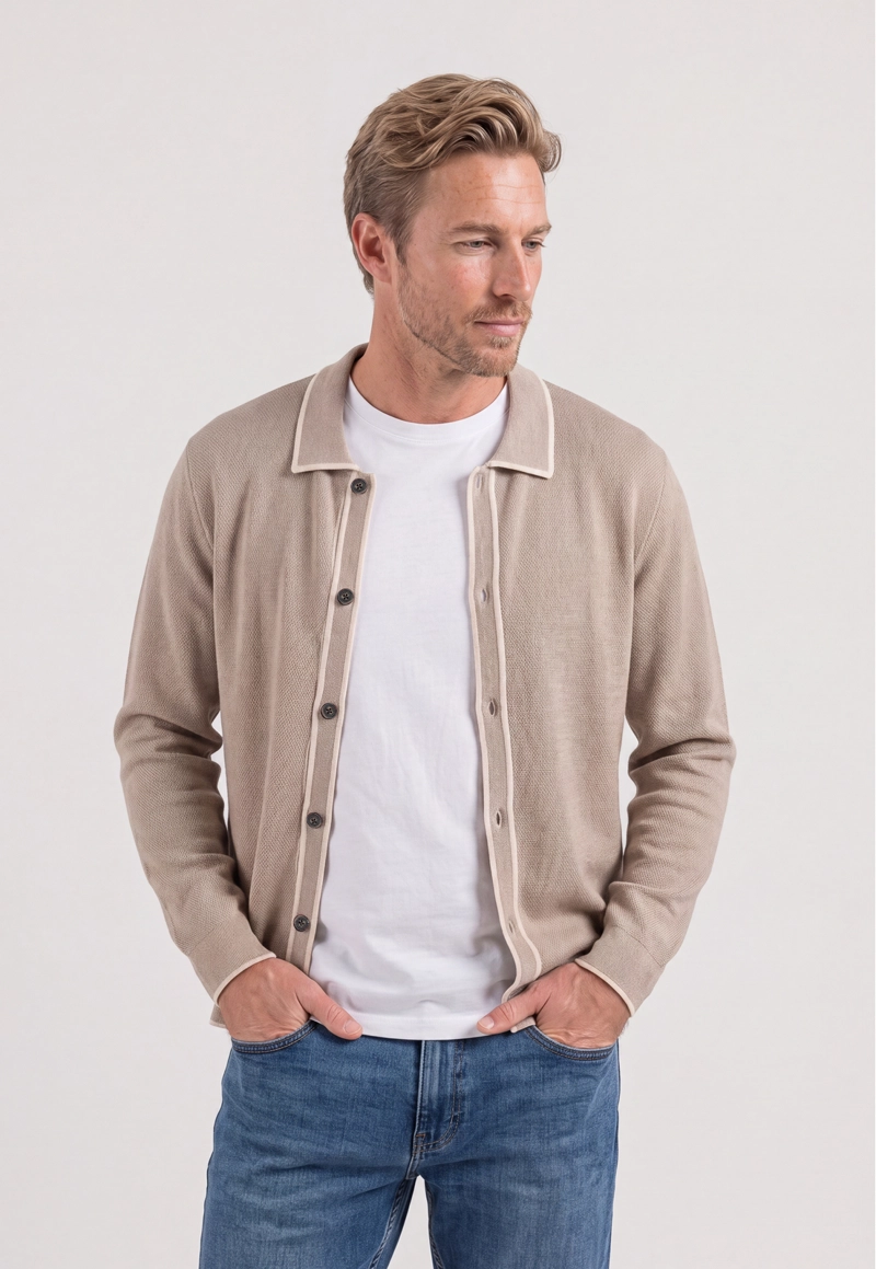 CARDIGAN RODEZ TAUPE - 1
