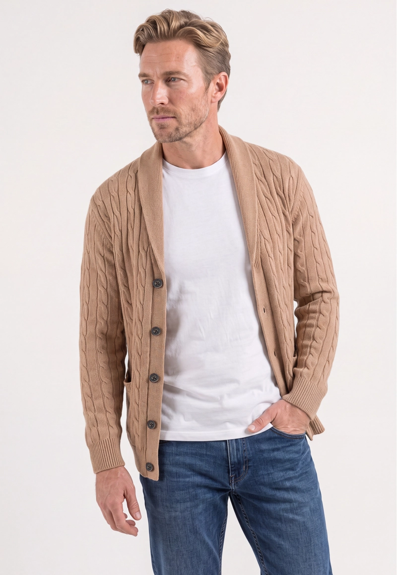 CARDIGAN CLUNY TAUPE - 1