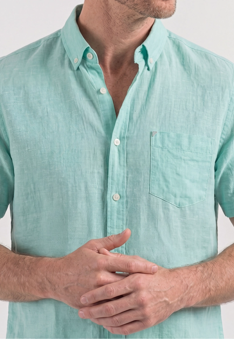 CAMISA COLCHESTER AQUA MELANGE - 4