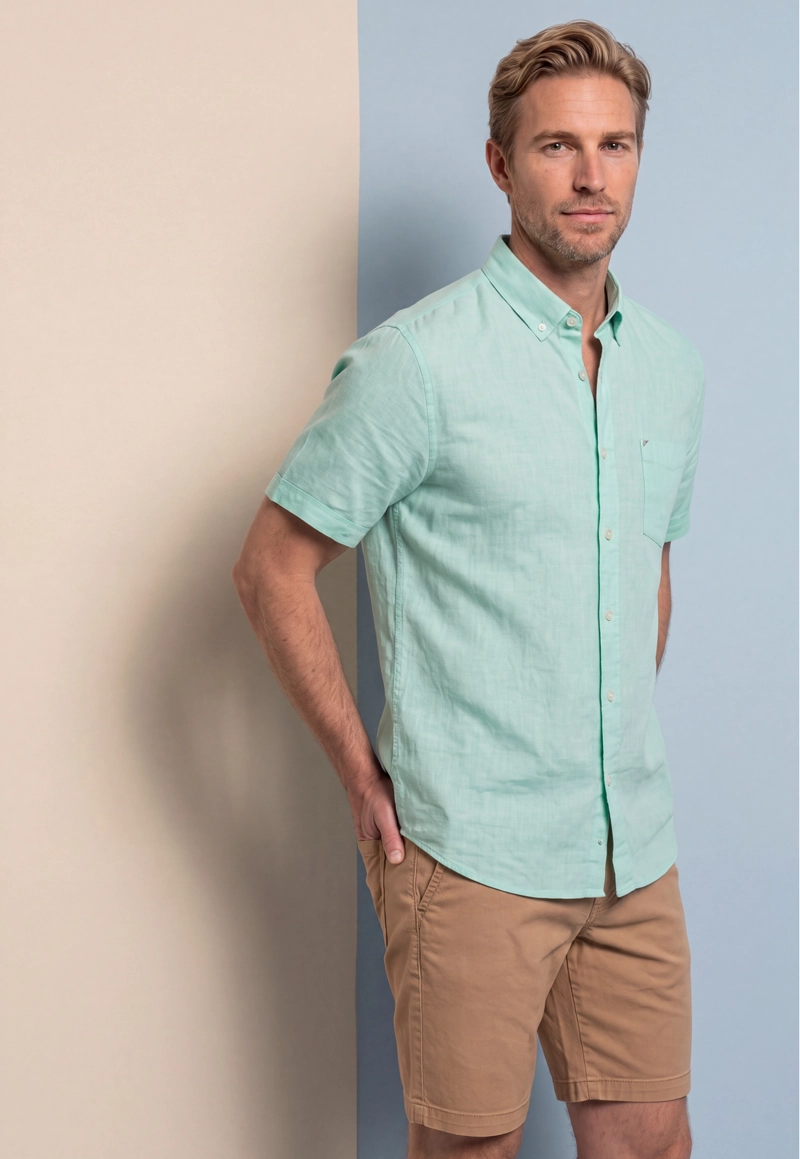 CAMISA COLCHESTER AQUA MELANGE - 5
