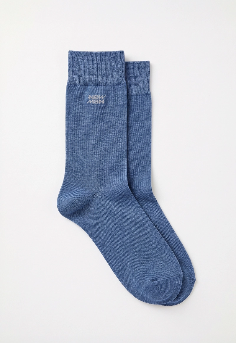 CALCETIN BASICO LEEDS NAVY MELANGE - 1