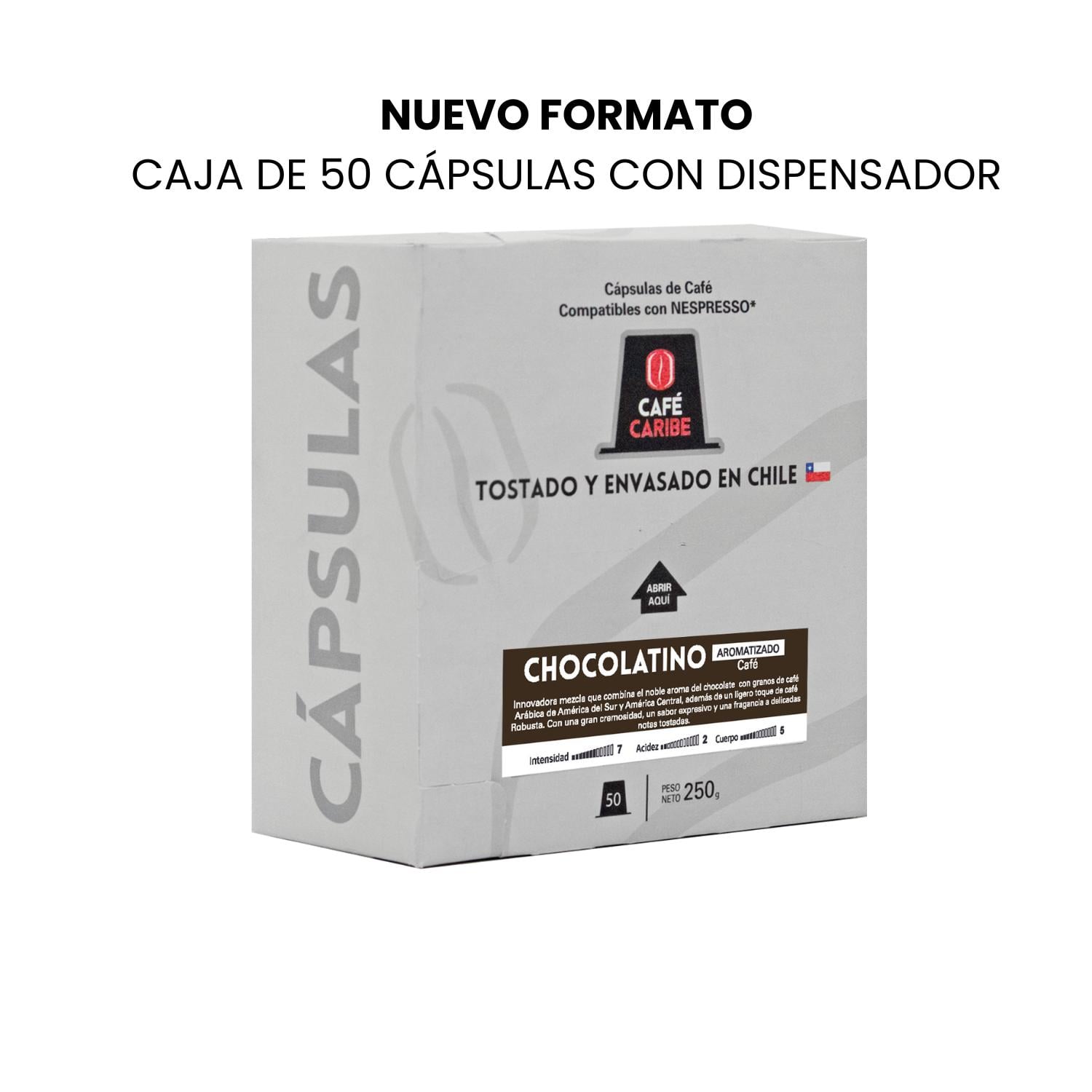 CAFÉ CARIBE CAJA 100 CAPSULAS CHOCOLATINO AROMATIZADO COMPATIBLES NESPRESSO - 2
