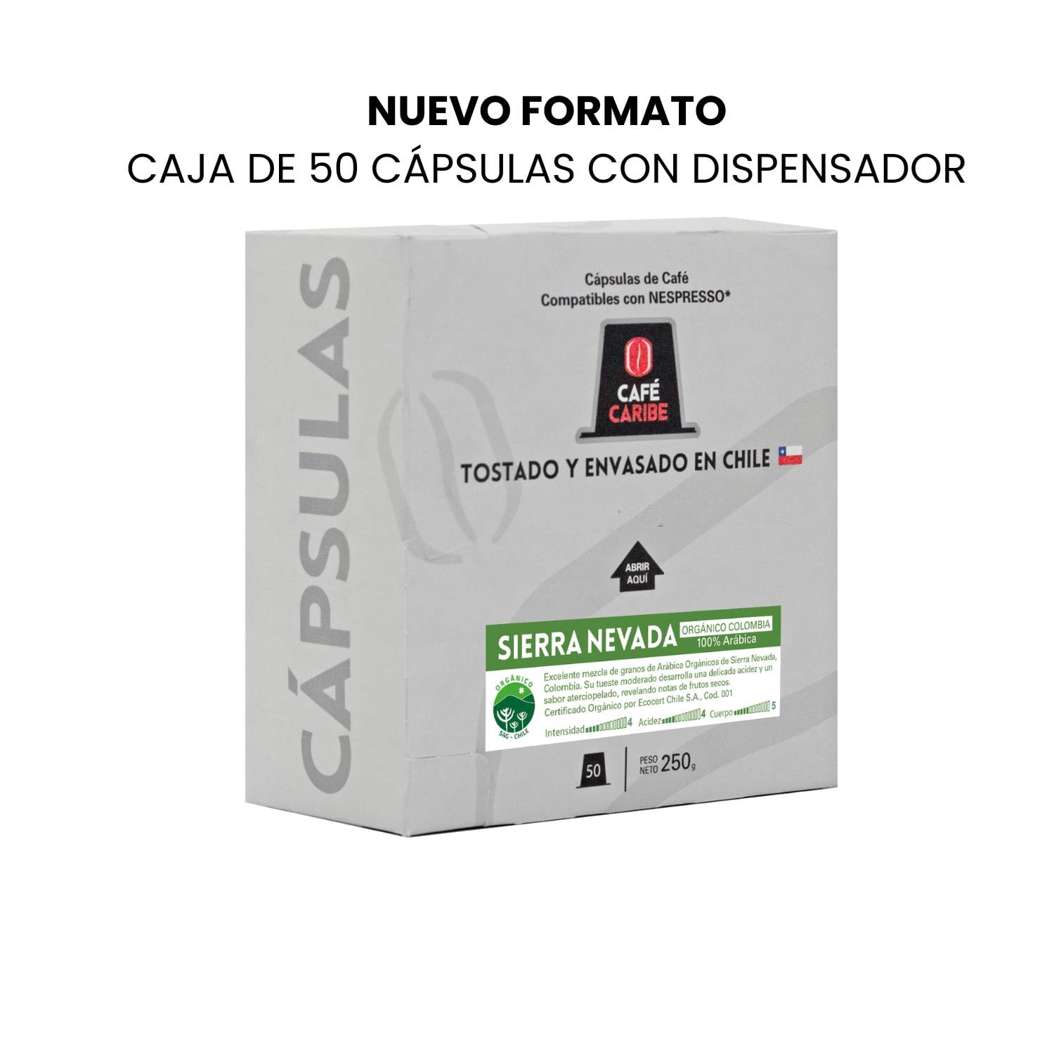CAFÉ CARIBE CAJA 100 CAPSULAS ORGANICO SIERRA NEVADA ORIGEN COLOMBIA COMPATIBLES NESPRESSO - 2