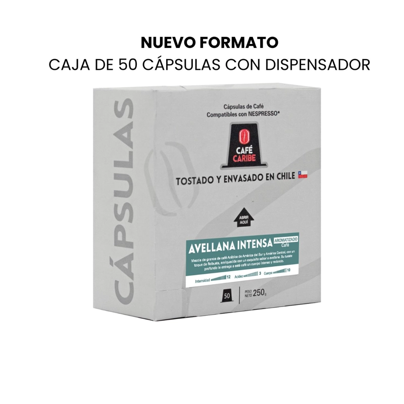 CAFÉ AVELLANA CAFE CARIBE CAJA 100 CAPSULAS INTENSA AROMATIZADO COMPATIBLES NESPRESSO - 2