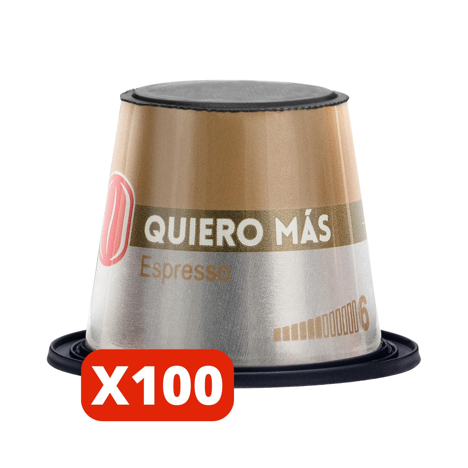 CAFE QUIERO MAS ESPRESSO 100 CAPSULAS COMPATIBLES - 1