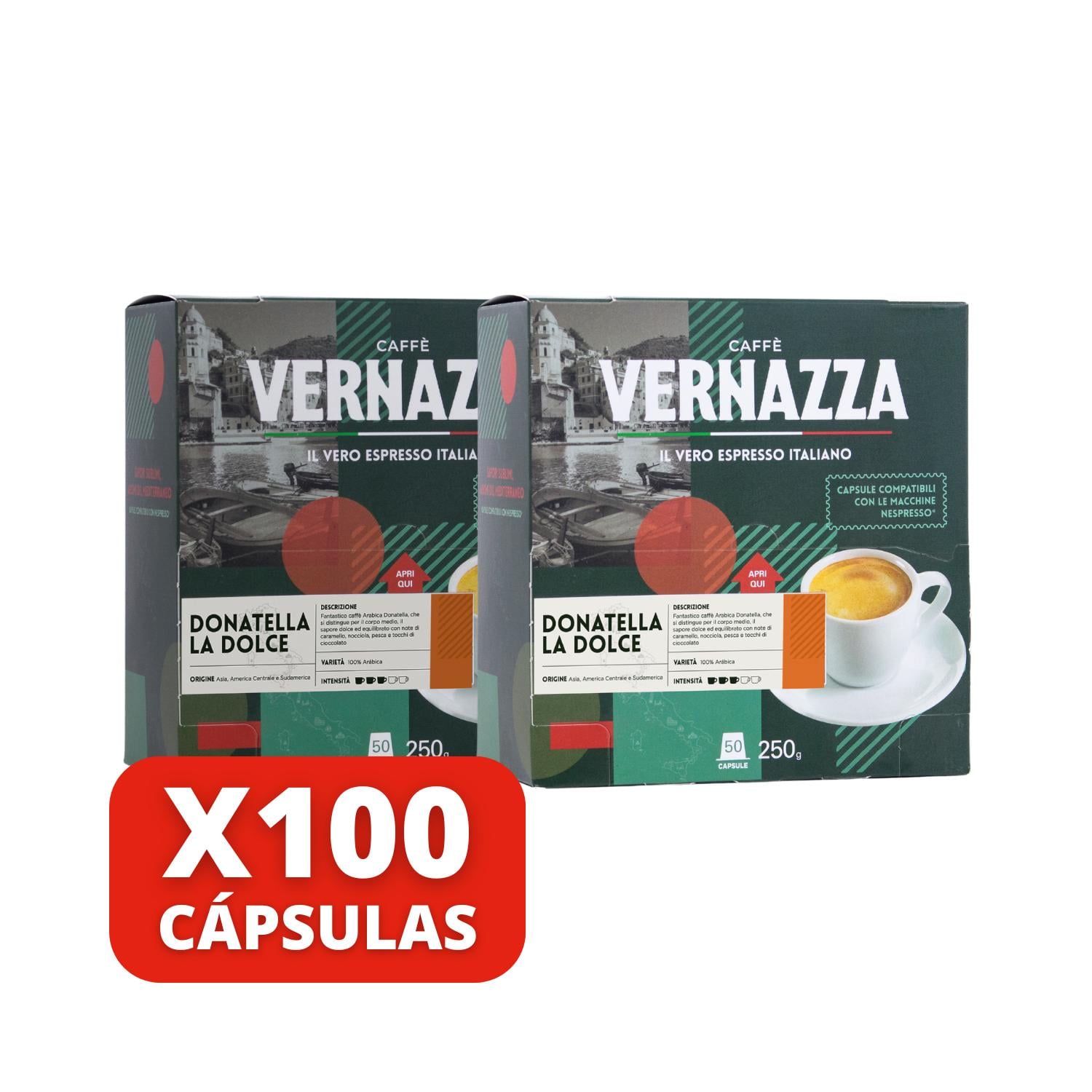 CAFE DONATELLA LA DOLCE - 100 CAPSULAS NESPRESSO COMPATIBLES - 1