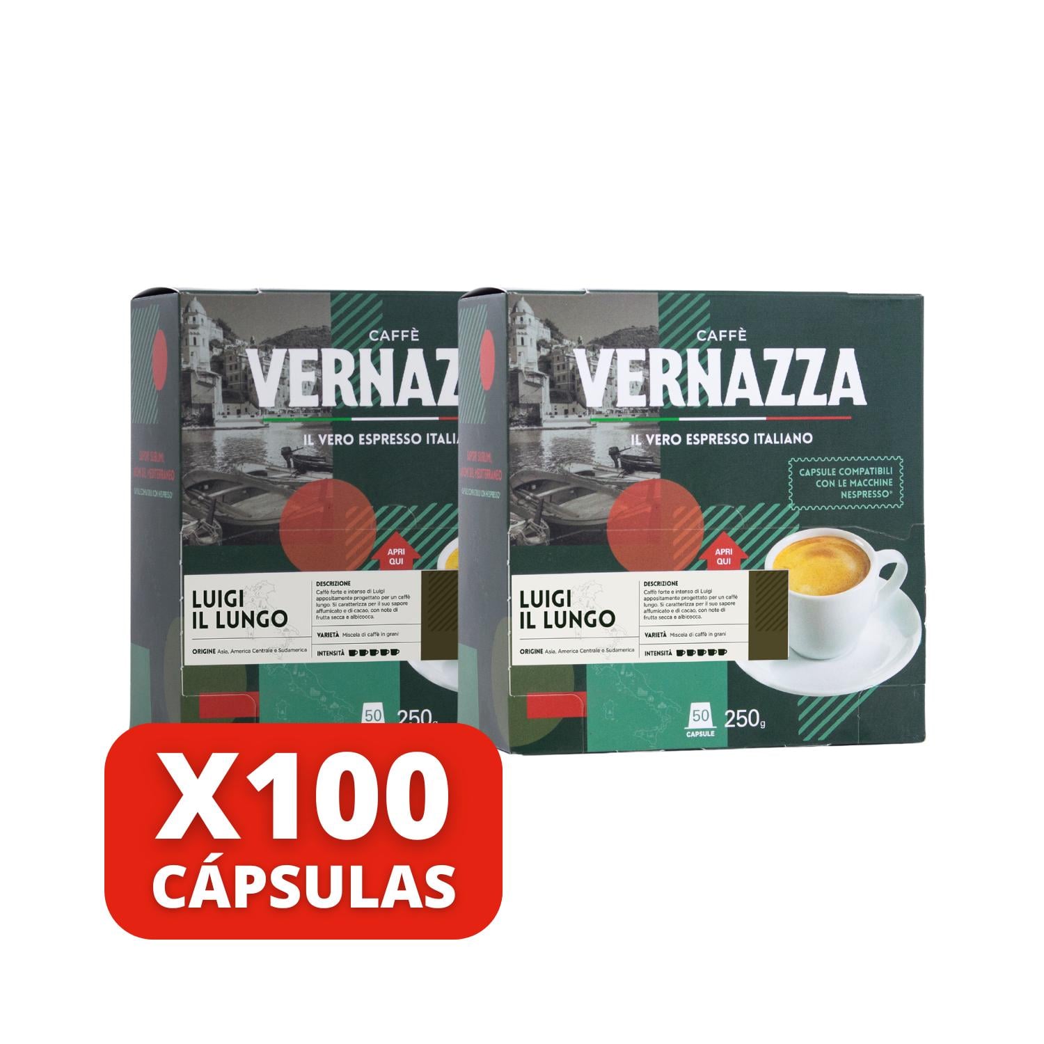 CAFÉ LUIGI IL LUNGO - 100 CÁPSULAS NESPRESSO COMPATIBLES - 1