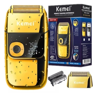 MAQUINA DE AFEITAR PROFESIONAL INALAMBRICA USB CARCASA METALICA DORADA - 1