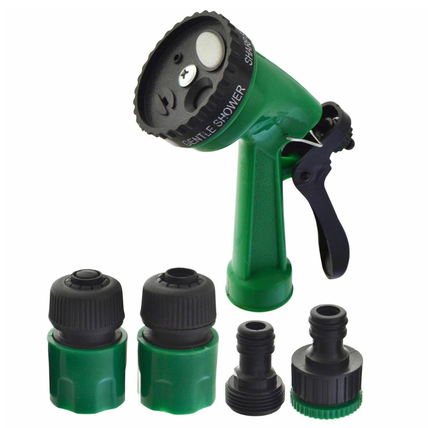 SET PISTOLA DE RIEGO JARDIN CON 4 CONECTORES - 1