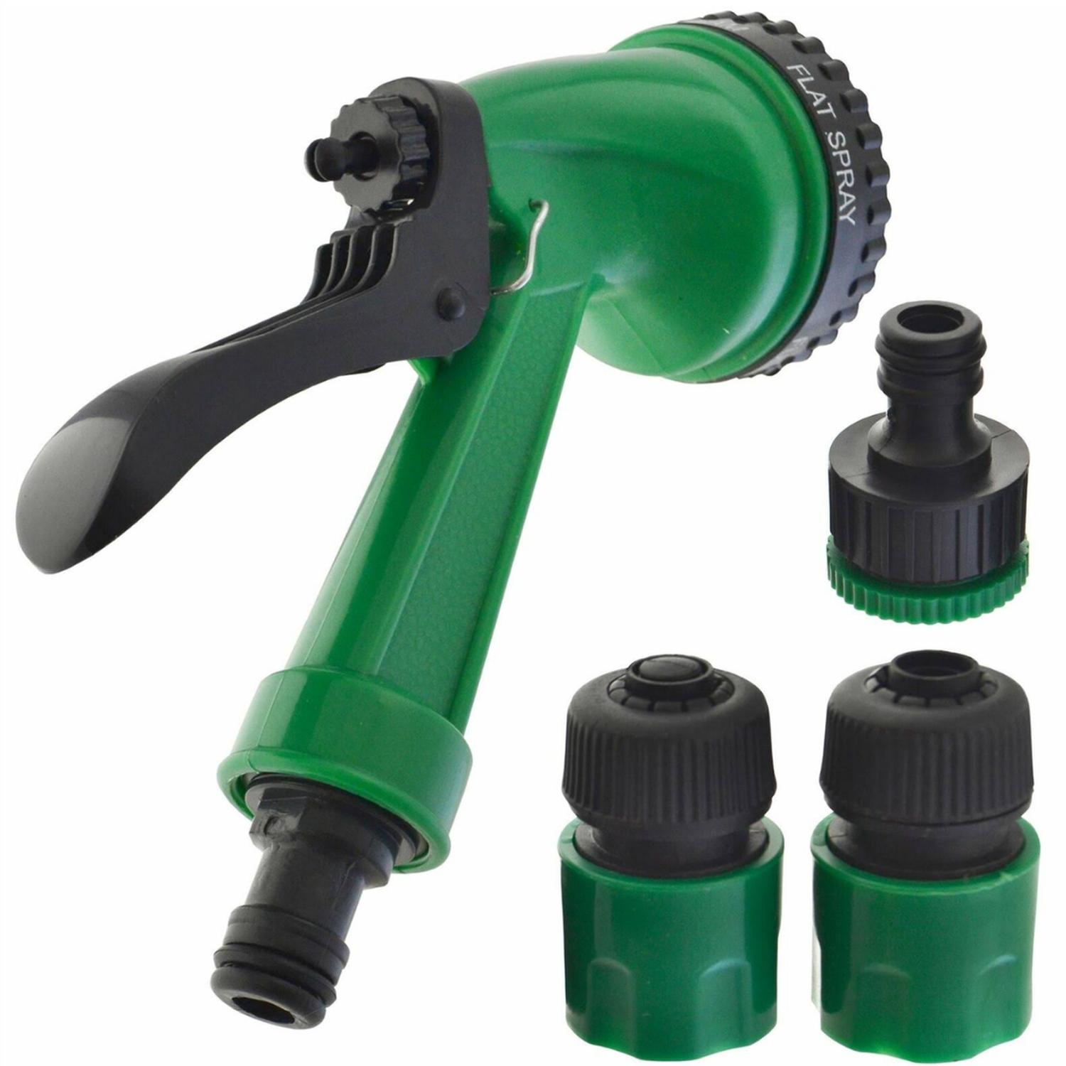 SET PISTOLA DE RIEGO JARDIN CON 4 CONECTORES - 2