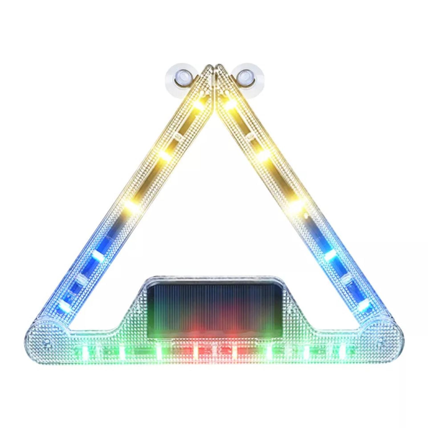 TRIANGULO DE EMERGENCIA MULTICOLOR SOLAR RECARGABLE USB - 1