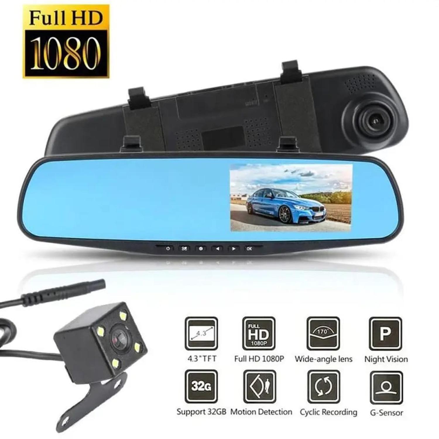 ESPEJO RETROVISOR CON CÁMARA RETROCESO Y CÁMARA FRONTAL HD - 4