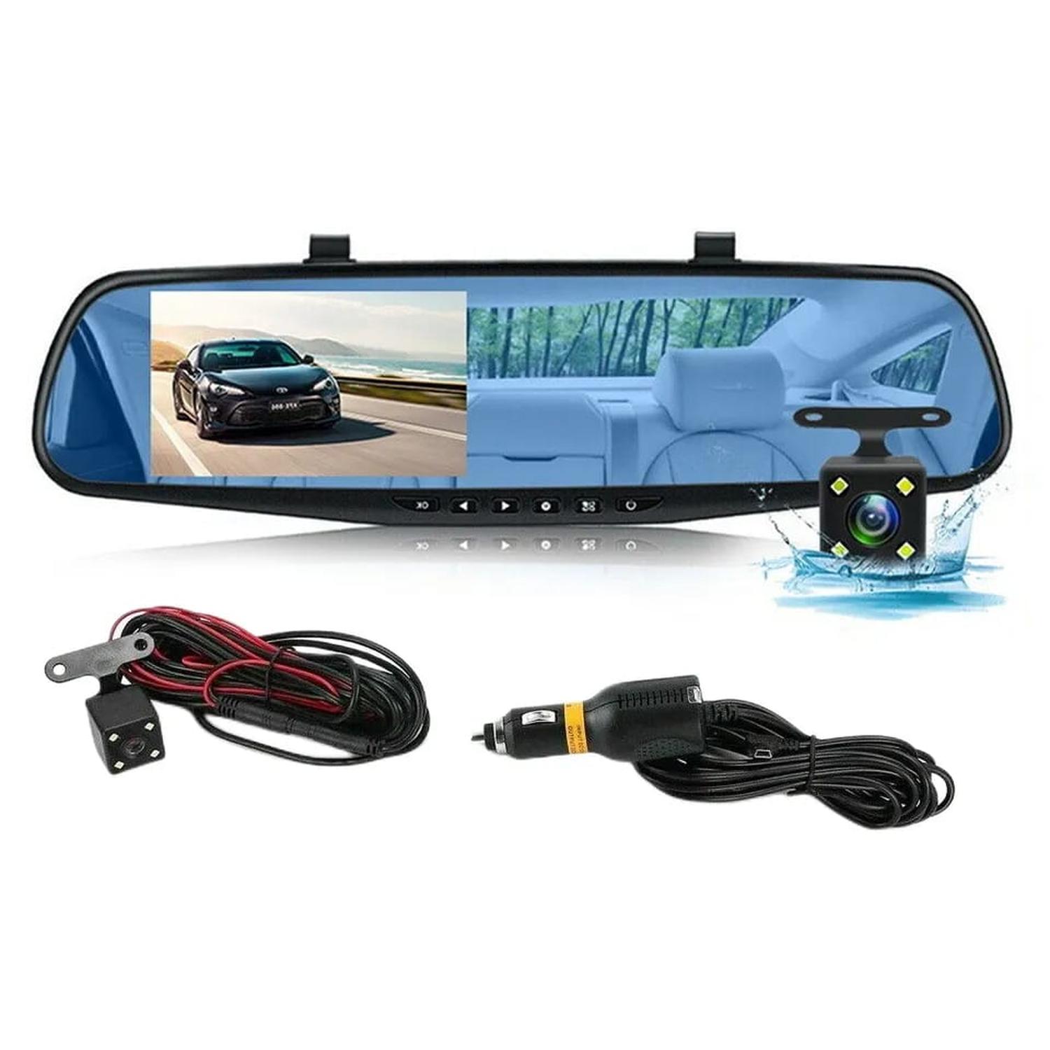 ESPEJO RETROVISOR CON CÁMARA RETROCESO Y CÁMARA FRONTAL HD - 5