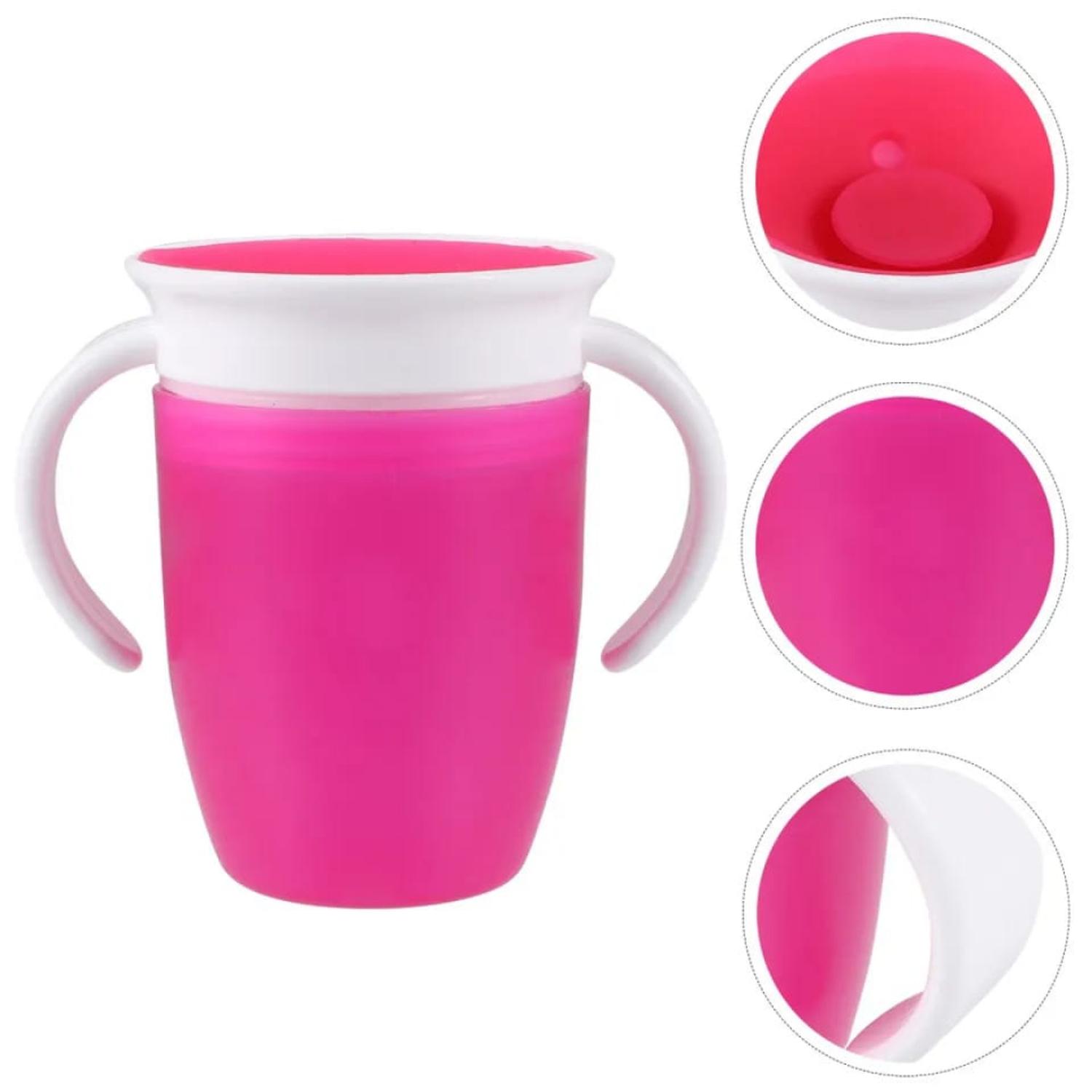 VASO ANTIDERRAME 360 CON ASAS 270ML FUCSIA - 1