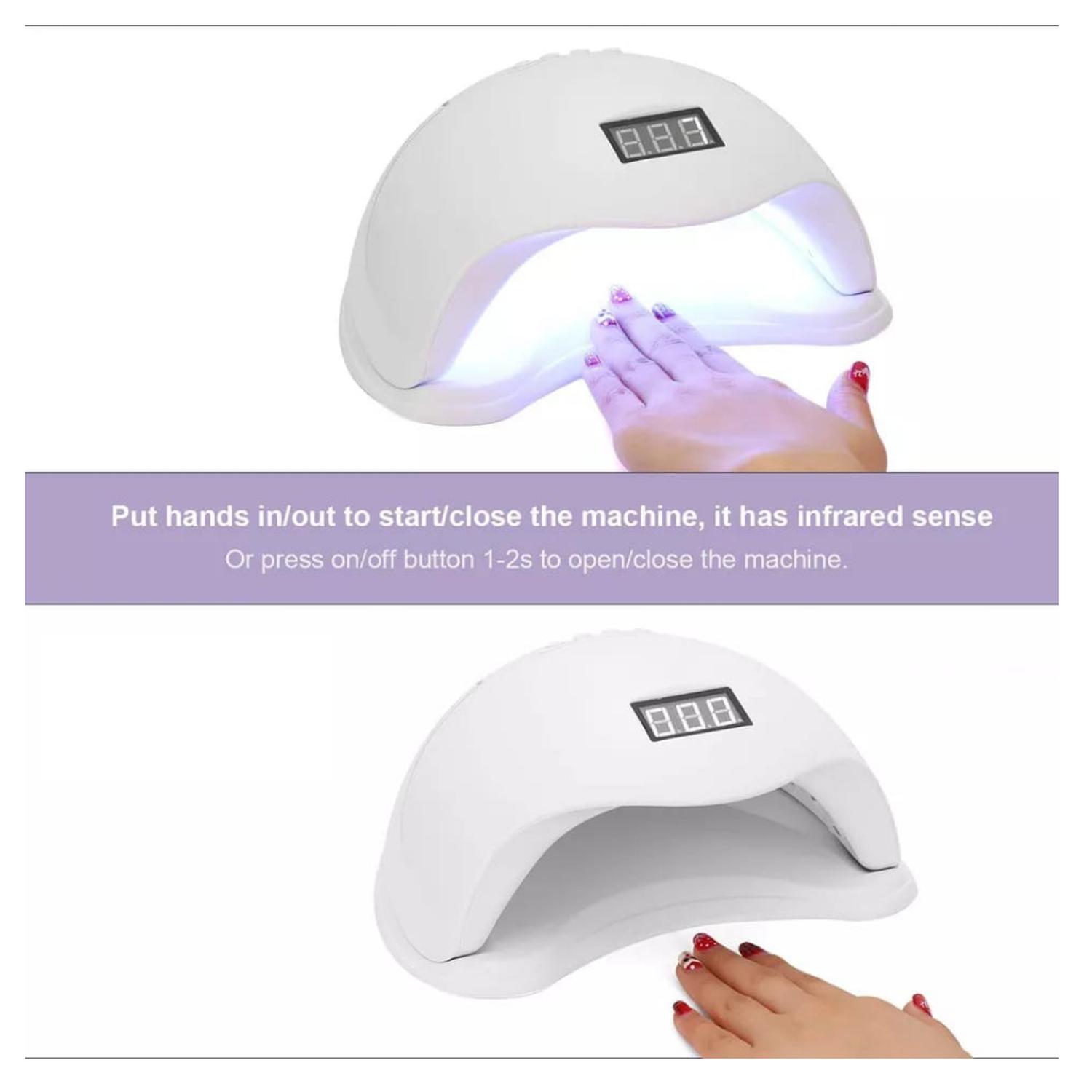 LAMPARA MANICURE SECADOR DE UÑAS LED UV 48W - 4