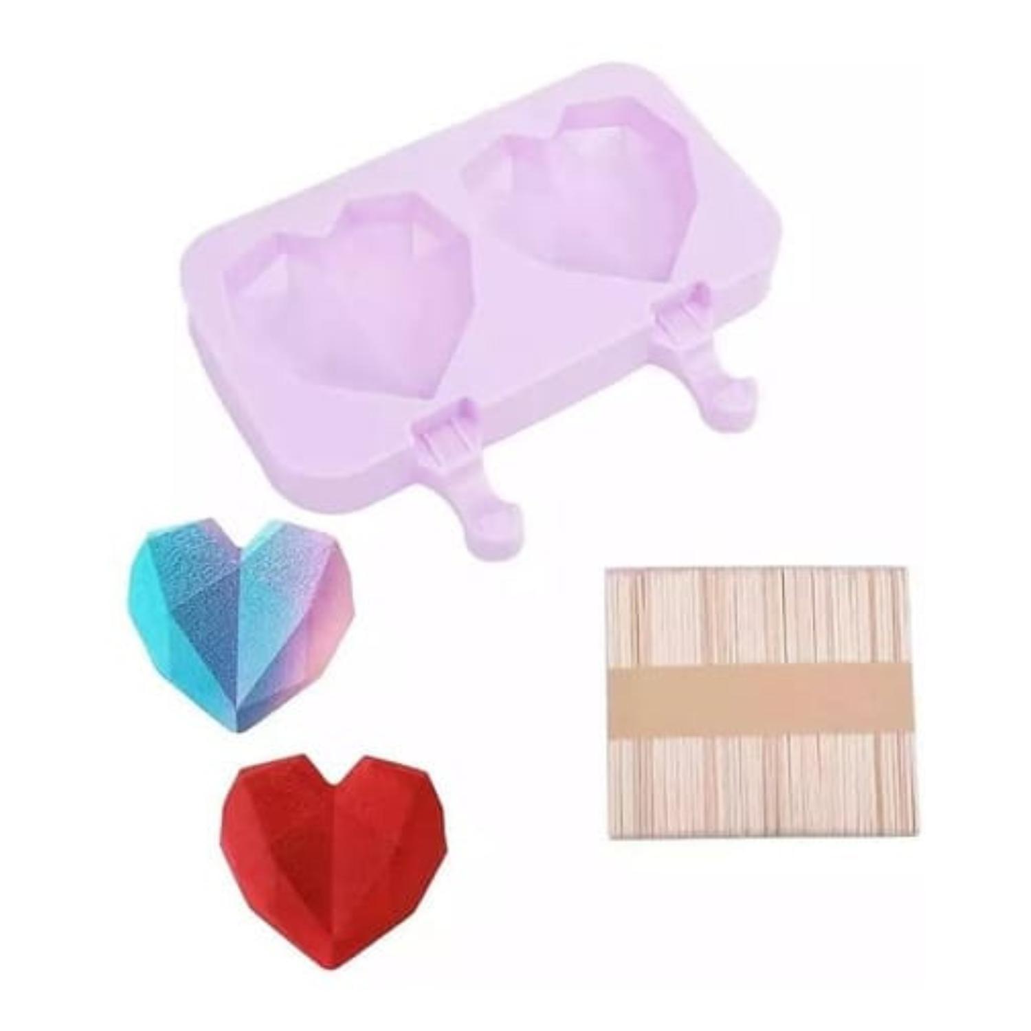 MOLDES DE SILICONA PARA HELADOS CORAZON - 1
