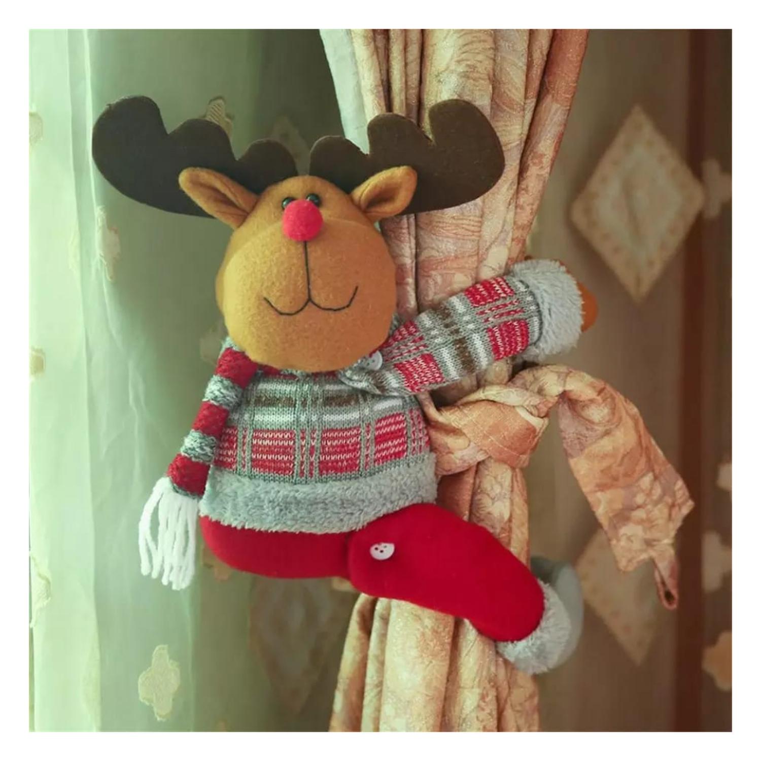 MUÑECO ADORNO DE NAVIDAD TAPADOR DE CORTINA RENO - 2
