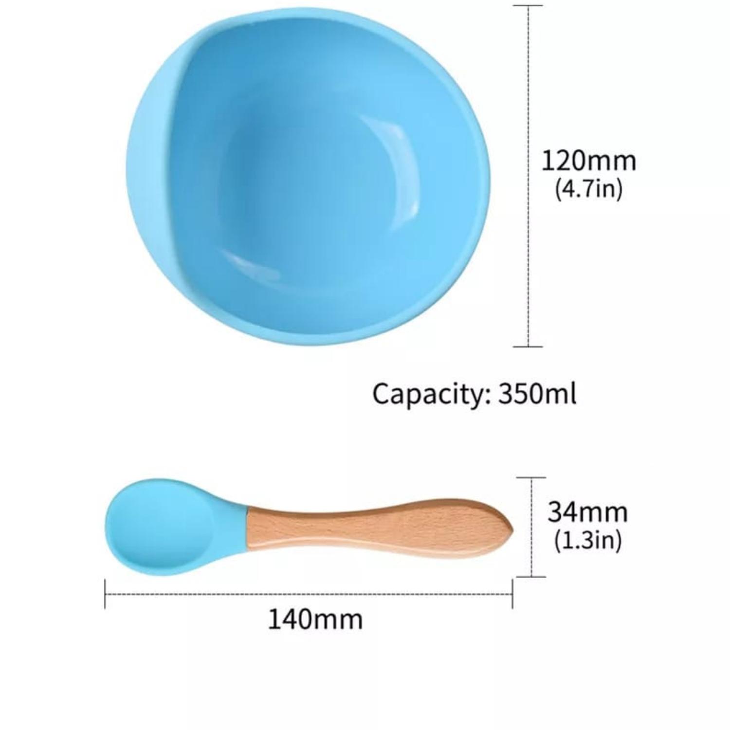 CUENCO SILICONA CON CUCHARA BEBÉ CELESTE - 2