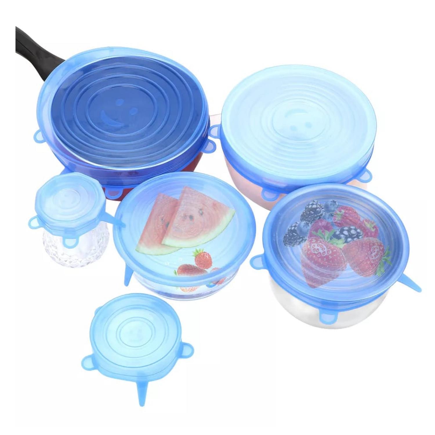 TAPAS DE SILICONA EXTENSIBLE ANTI ESCURRIMIENTO 6 PIEZAS - 1