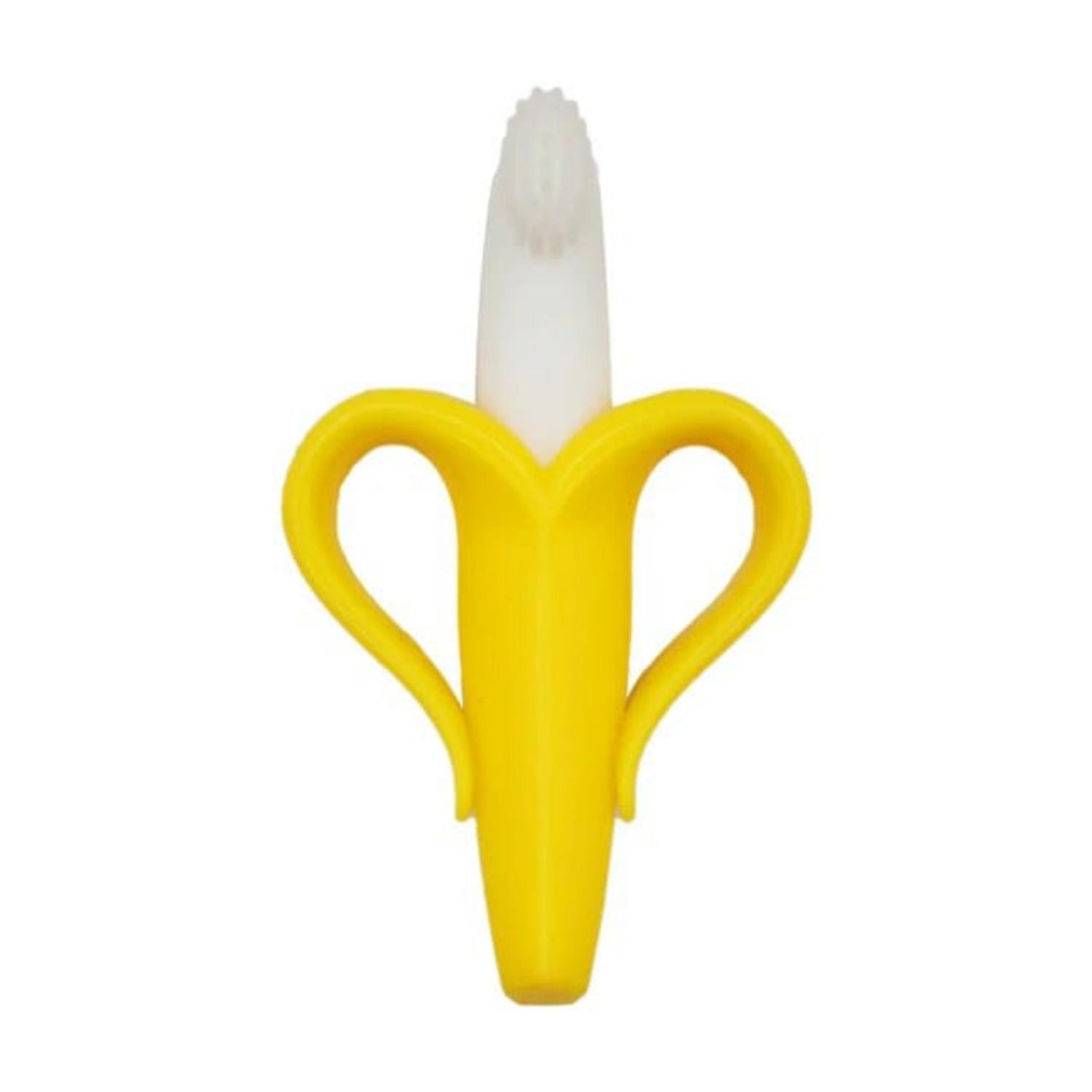 MORDEDOR ENCIA CON CEPILLO BEBÉ BANANA AMARILLO - 1