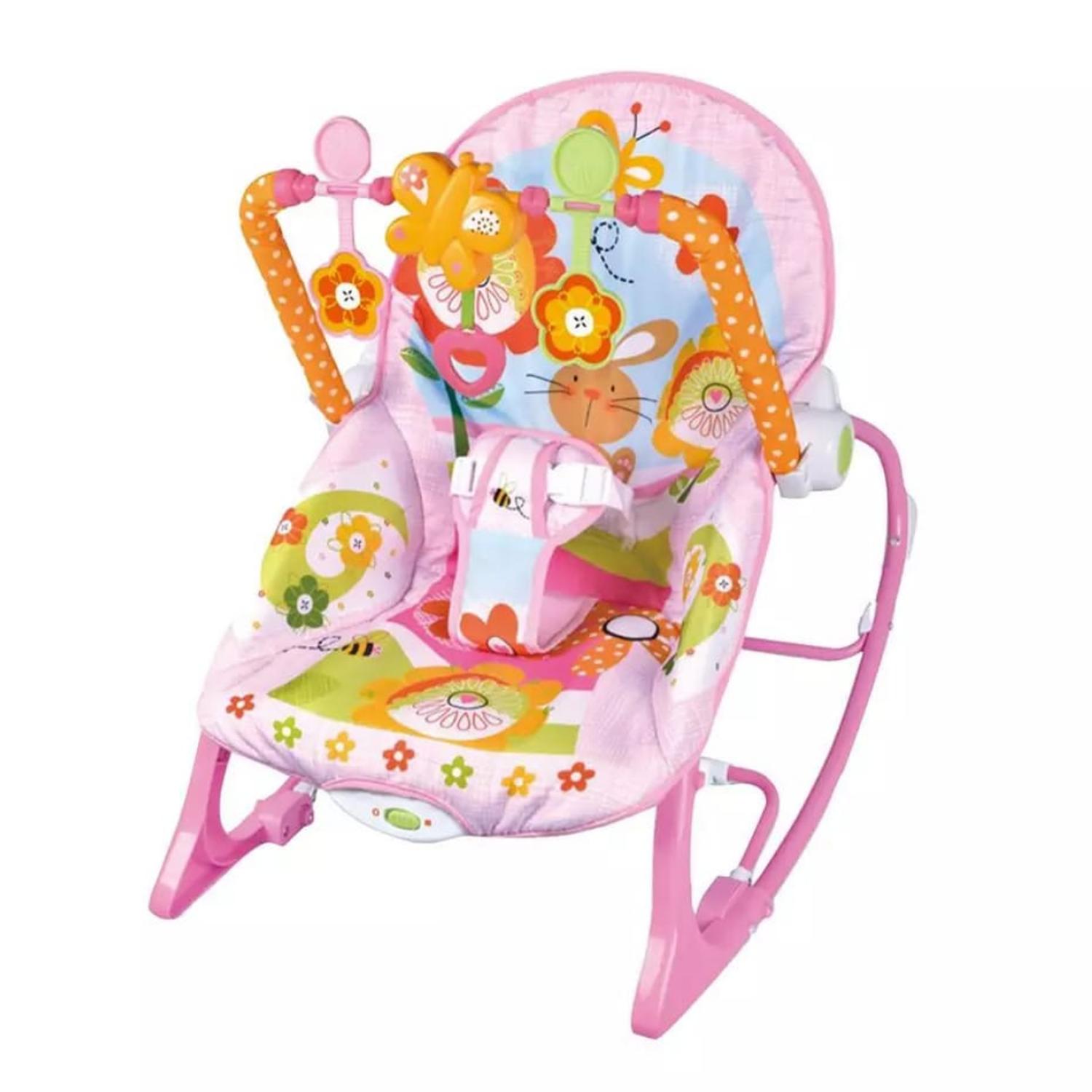 SILLA MECEDORA MUSICAL BEBÉ 3 EN 1 ROSA - 1