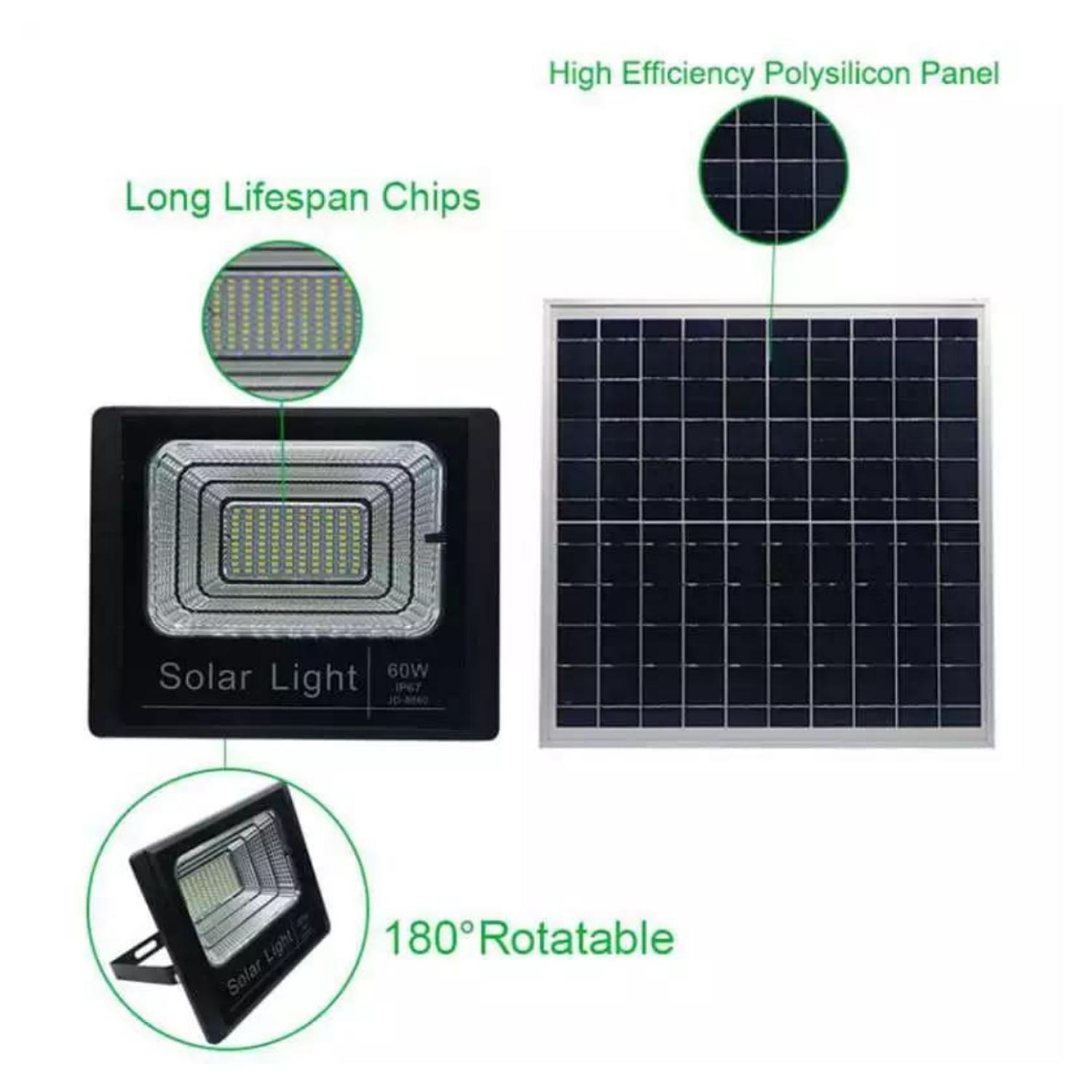 FOCO CON PANEL SOLAR 60W CONTROL REMOTO - 2
