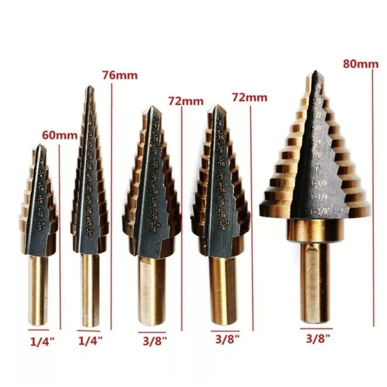 SET HERRAMIENTAS BROCAS CONICAS ESCALONADAS TALADRO - 3