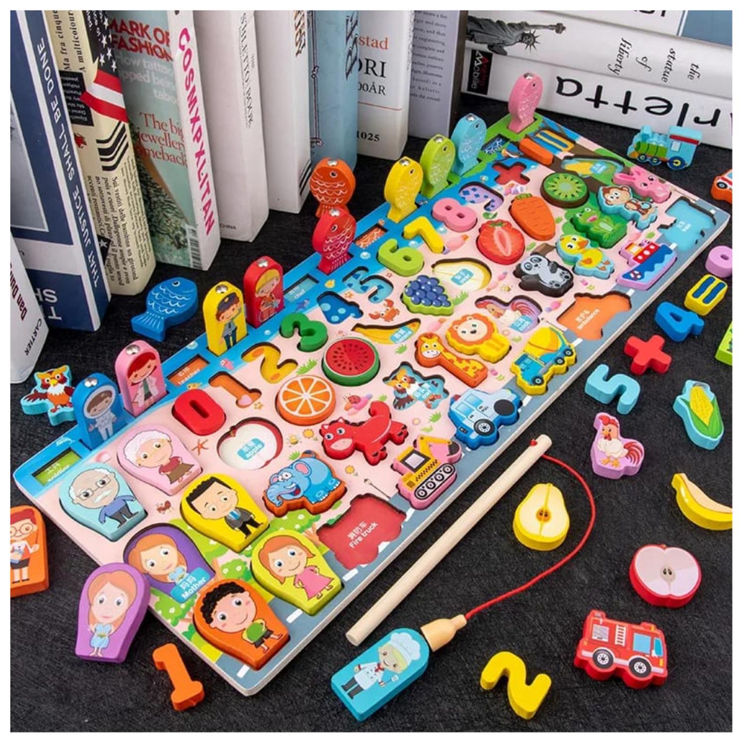 JUEGO TABLERO DIDACTICO PESCA MAGNETICA MONTESSORI - 4