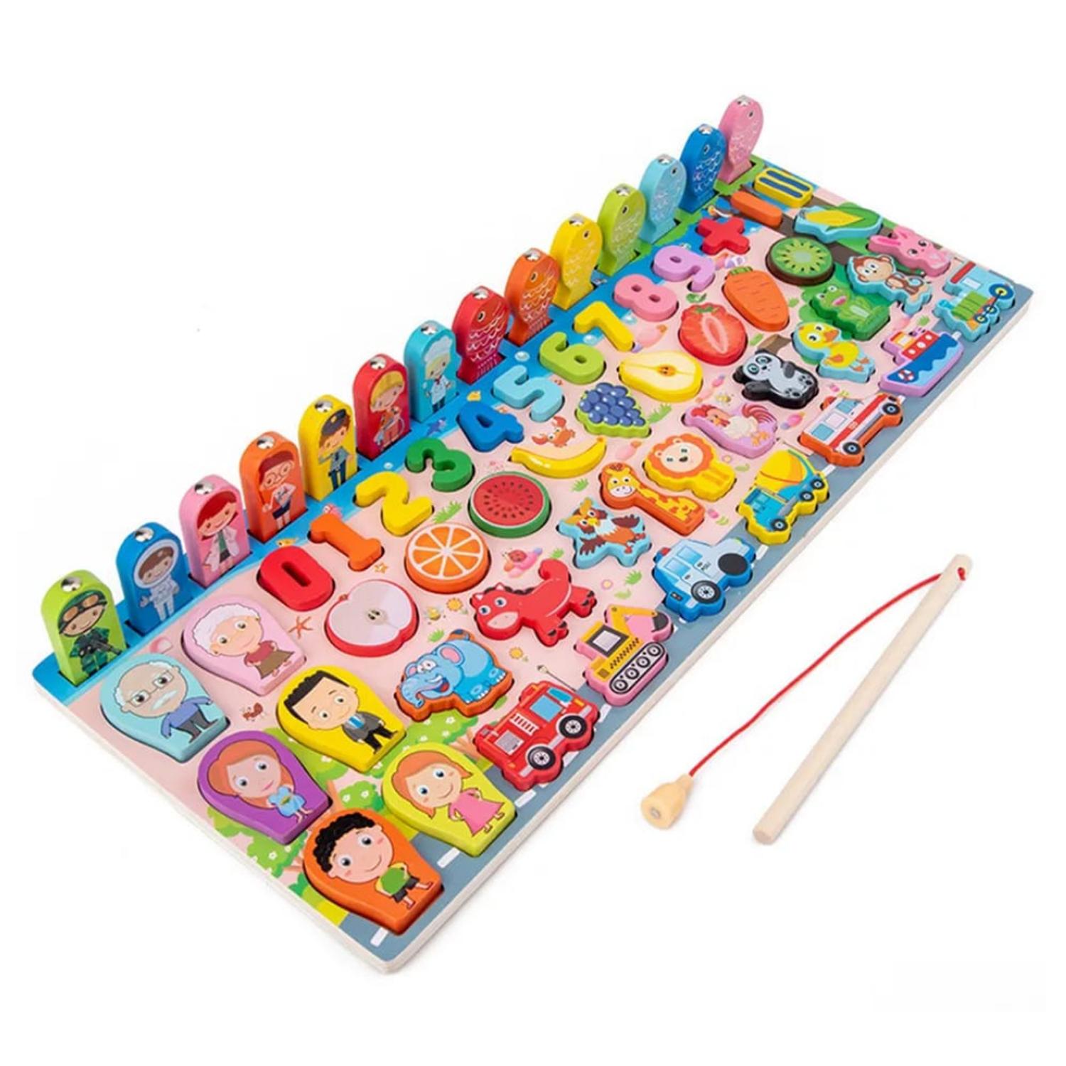 JUEGO TABLERO DIDACTICO PESCA MAGNETICA MONTESSORI - 5