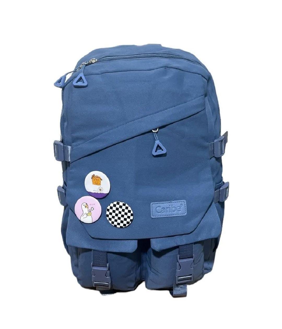 MOCHILA JUVENIL ESCOLAR CON INSIGNIAS - 1