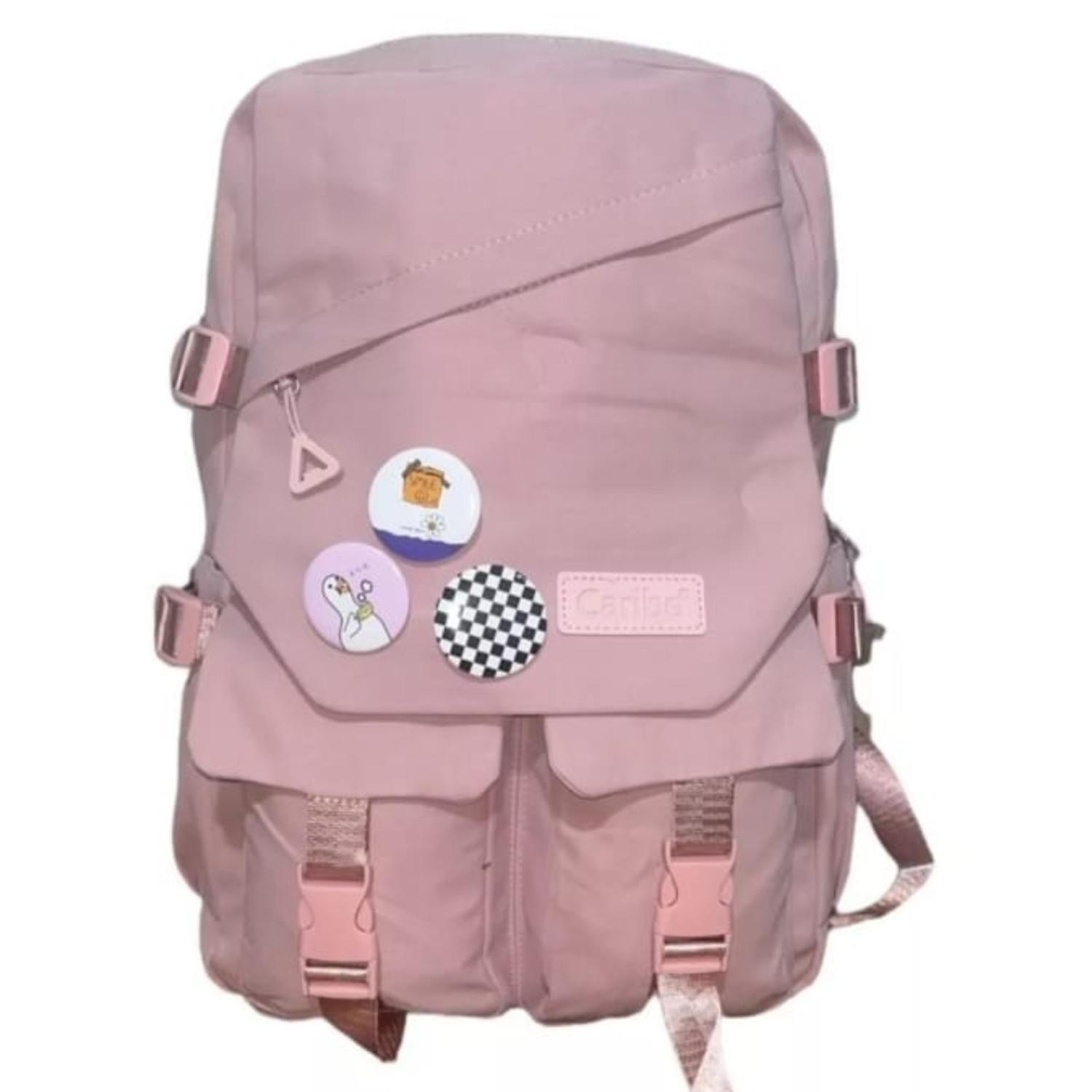 MOCHILA JUVENIL ESCOLAR CON INSIGNIAS - 2