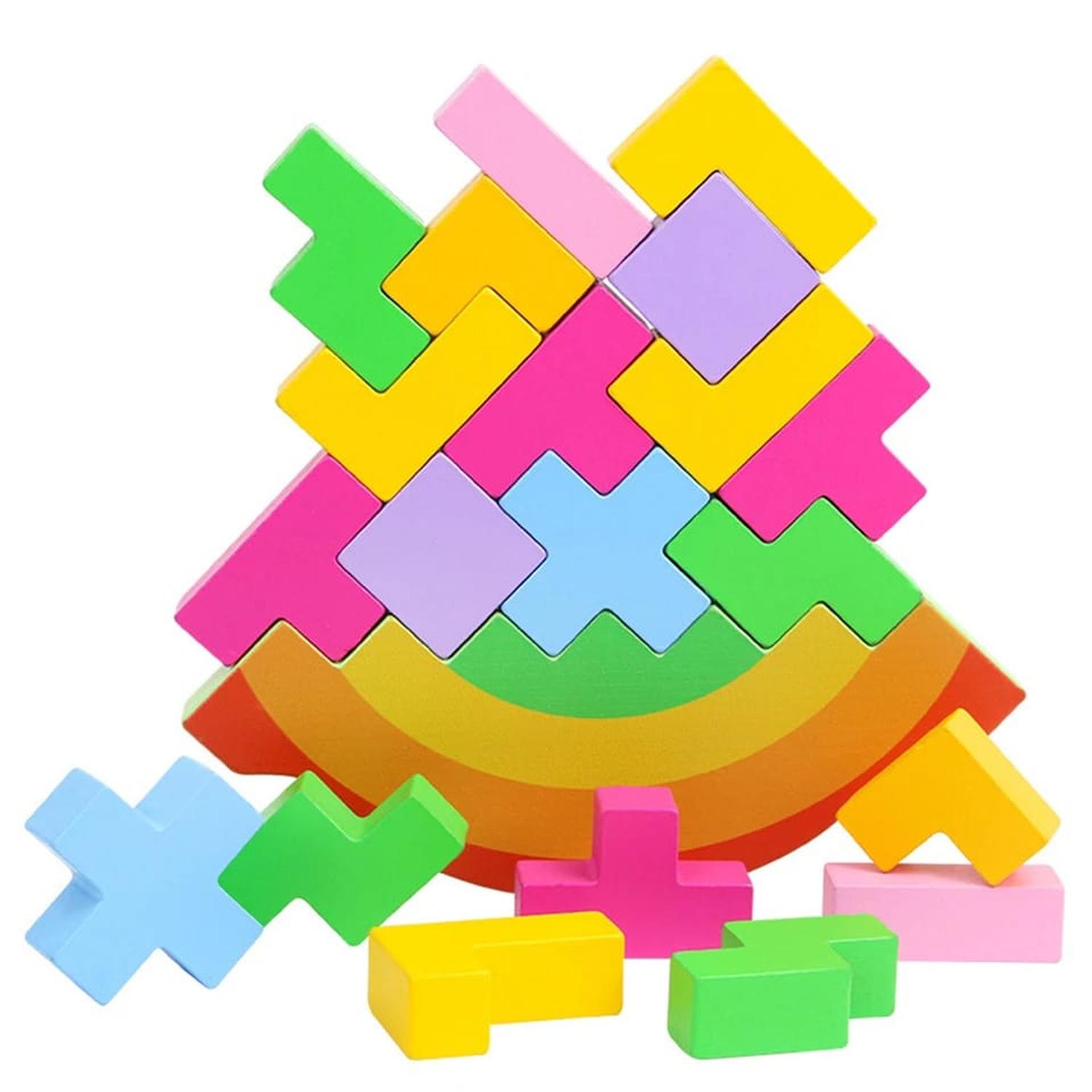 PUZZLE BLOQUES DE CONSTRUCCION MADERA EQUILIBRIO - 1
