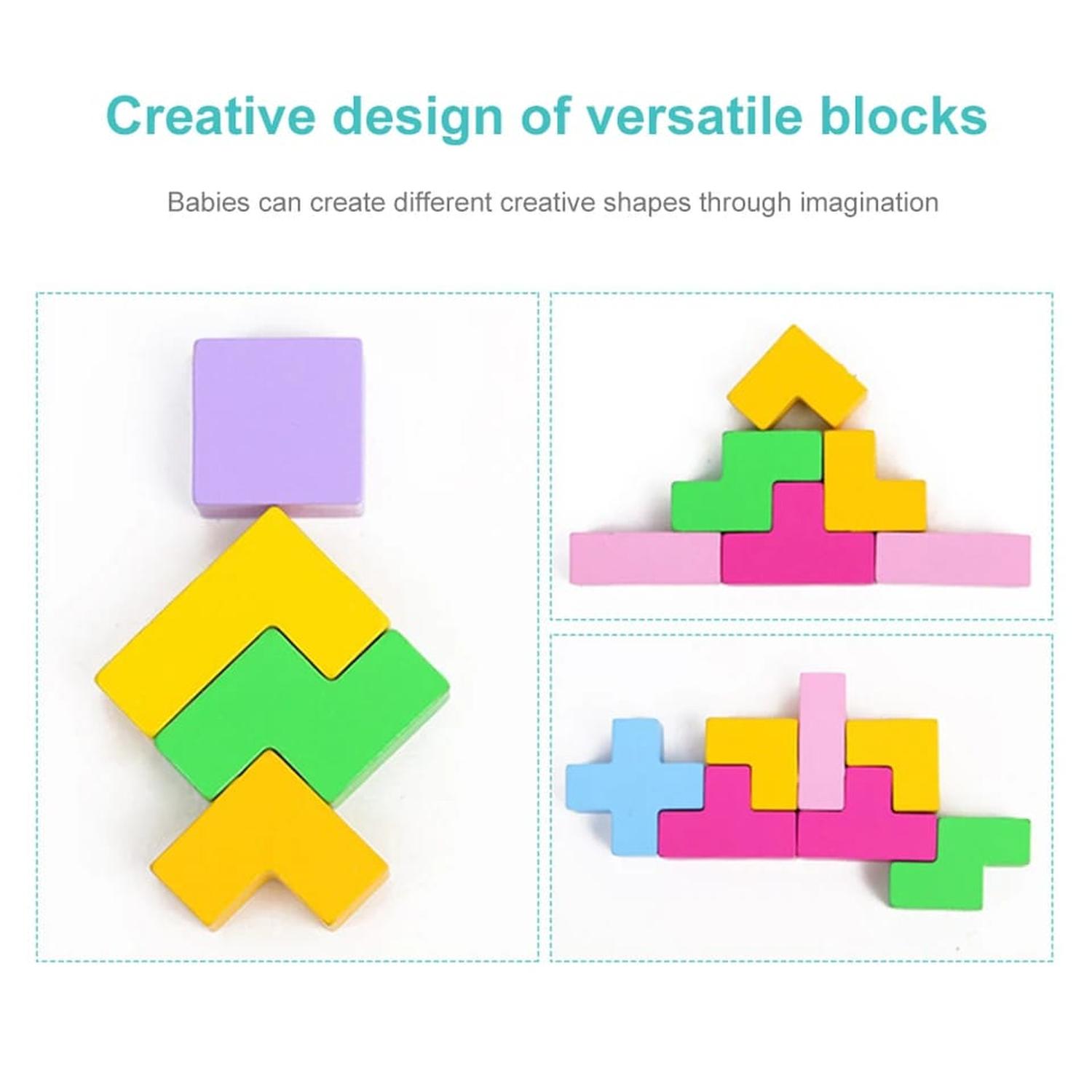 PUZZLE BLOQUES DE CONSTRUCCION MADERA EQUILIBRIO - 3