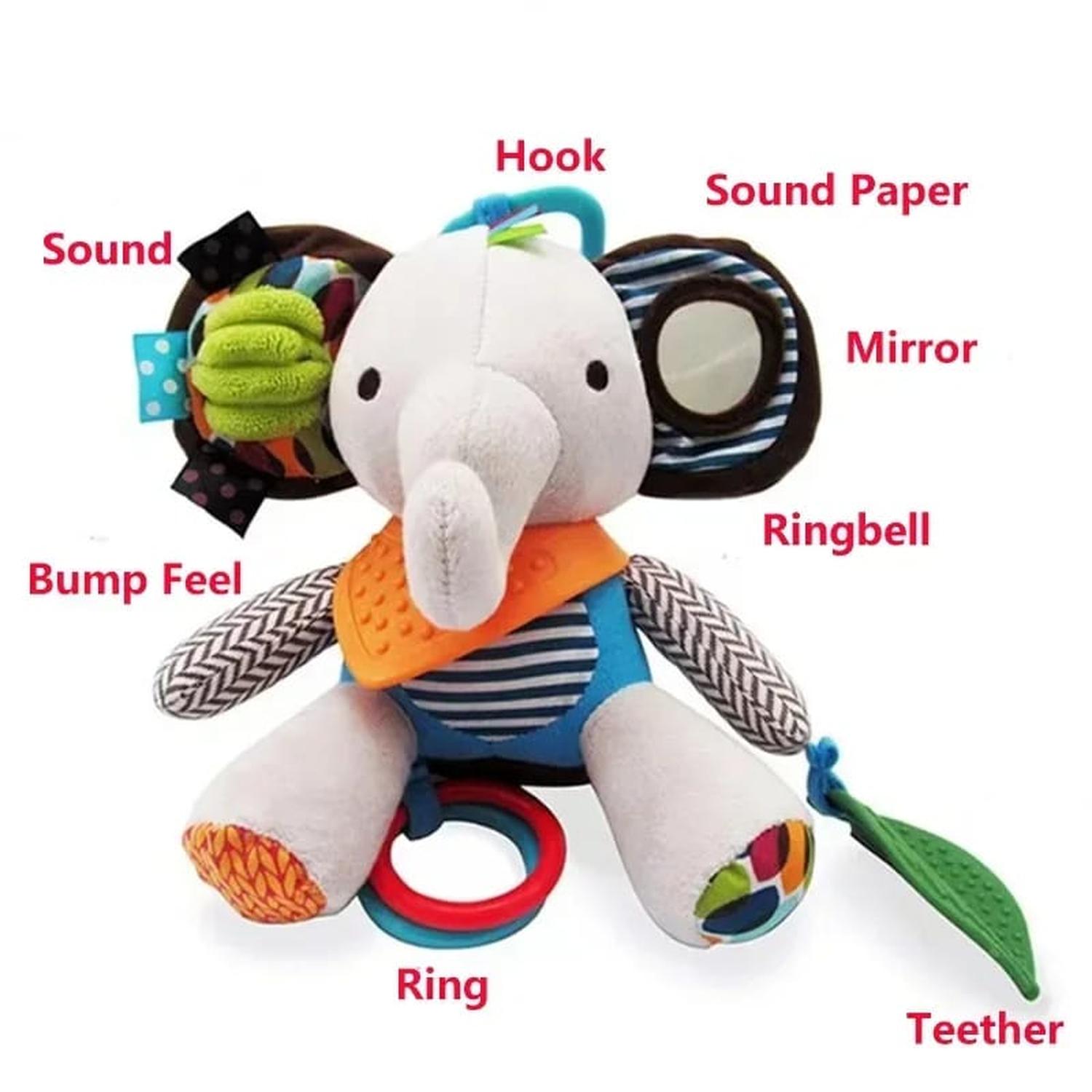 SONAJERO DE PELUCHE DE TELA ANIMALES TAMAÑO ELEFANTE - 1