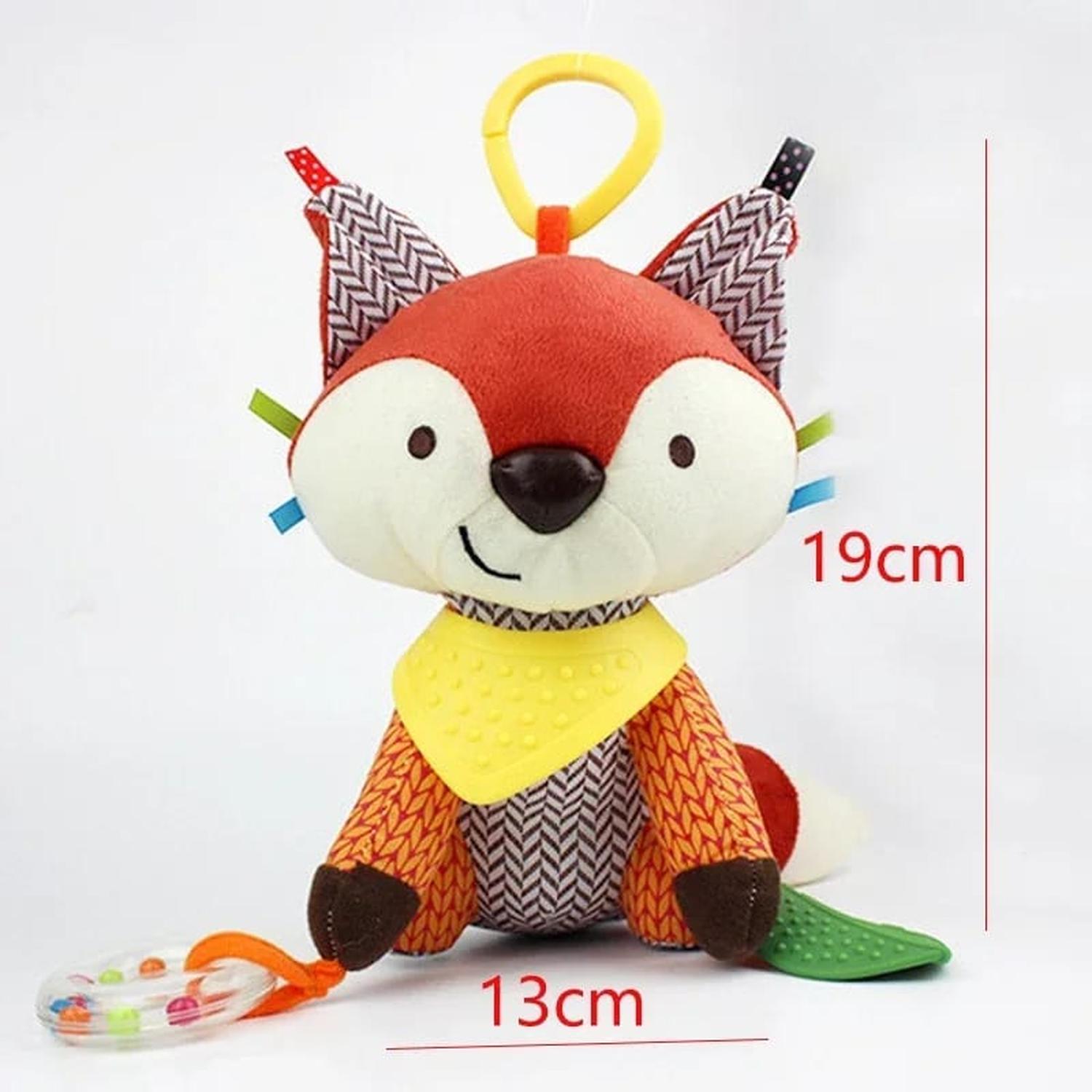 SONAJERO DE PELUCHE DE TELA ANIMALES TAMAÑO ZORRO - 1