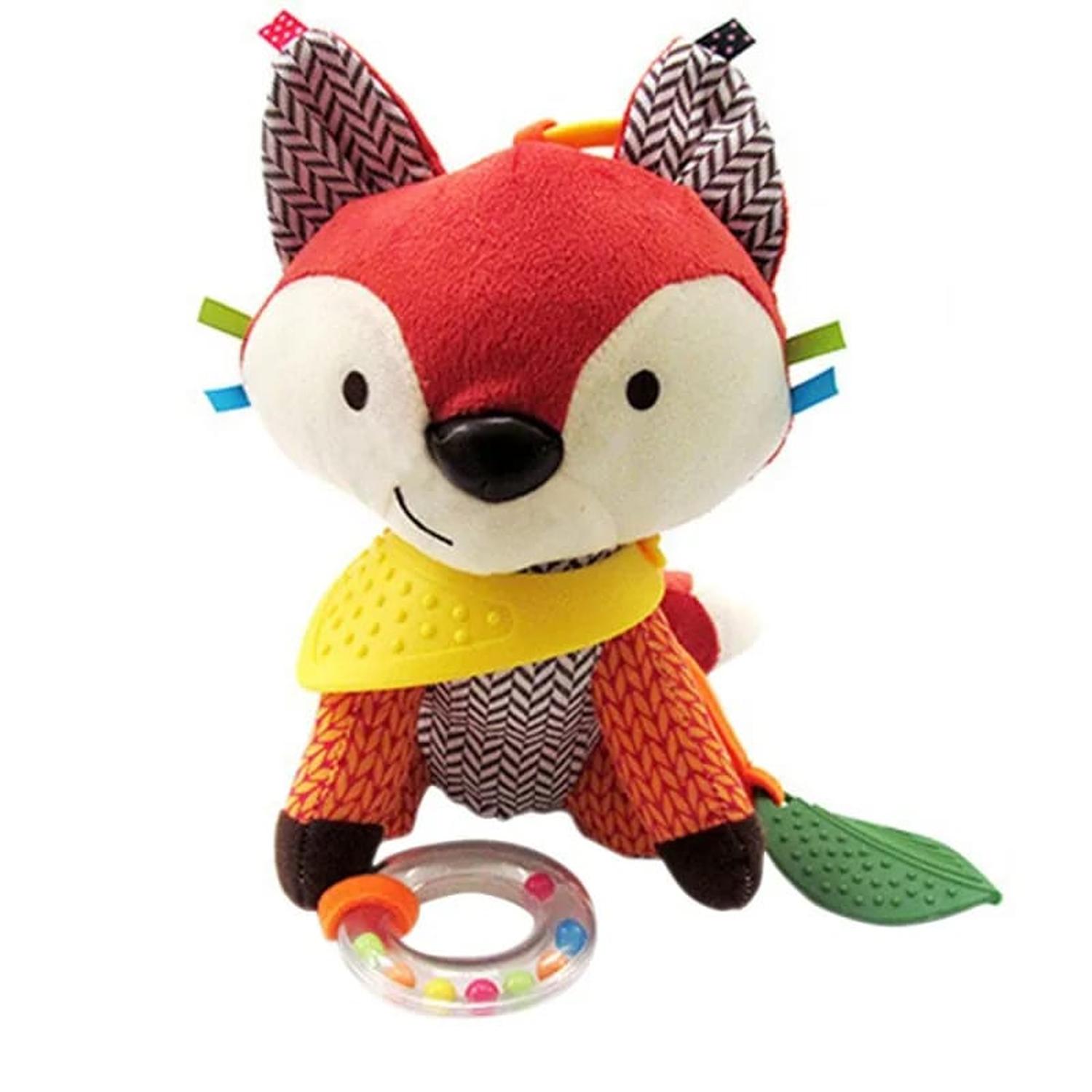 SONAJERO DE PELUCHE DE TELA ANIMALES TAMAÑO ZORRO - 2