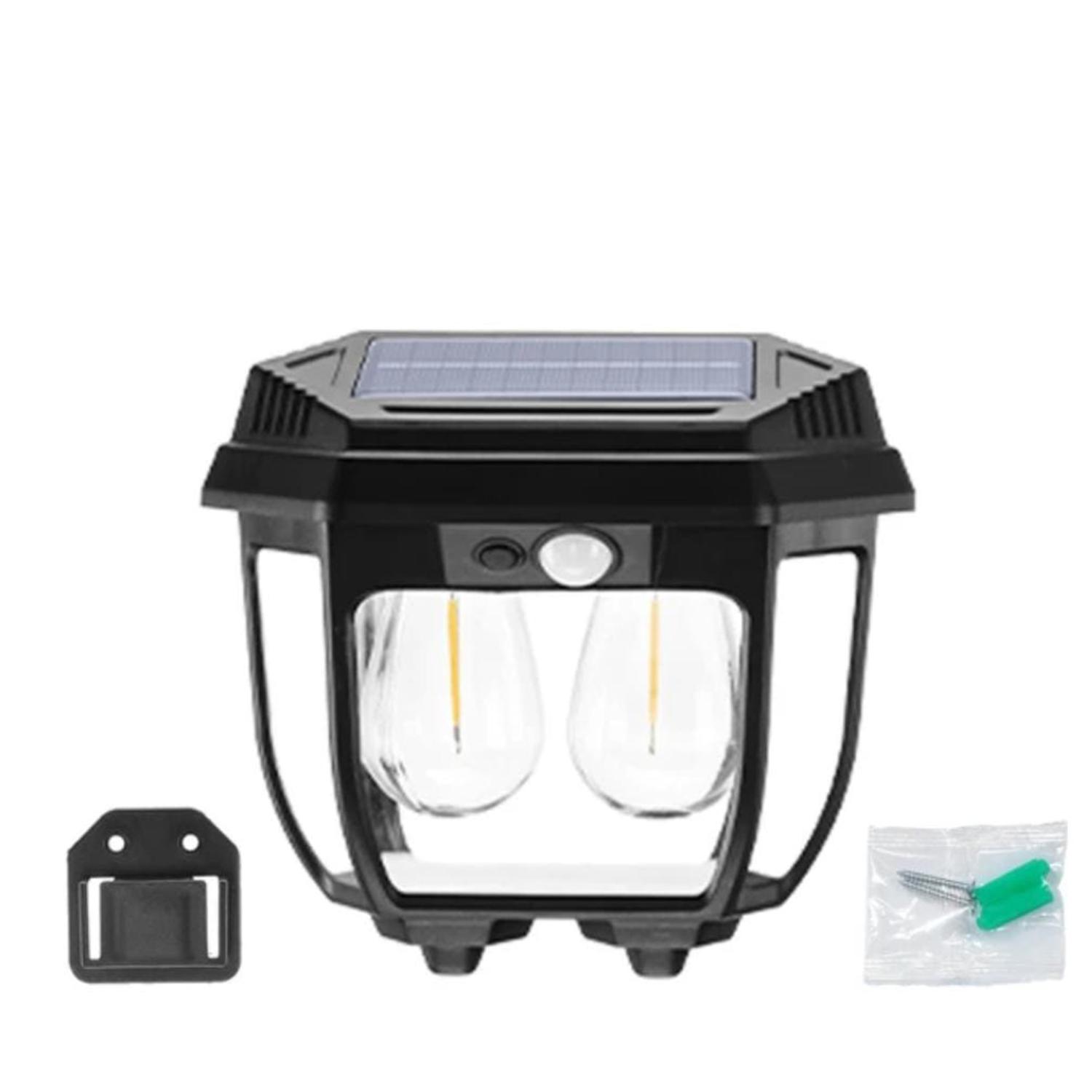FAROL SOLAR DECORATIVO LUZ CALIDA DOBLE - 1