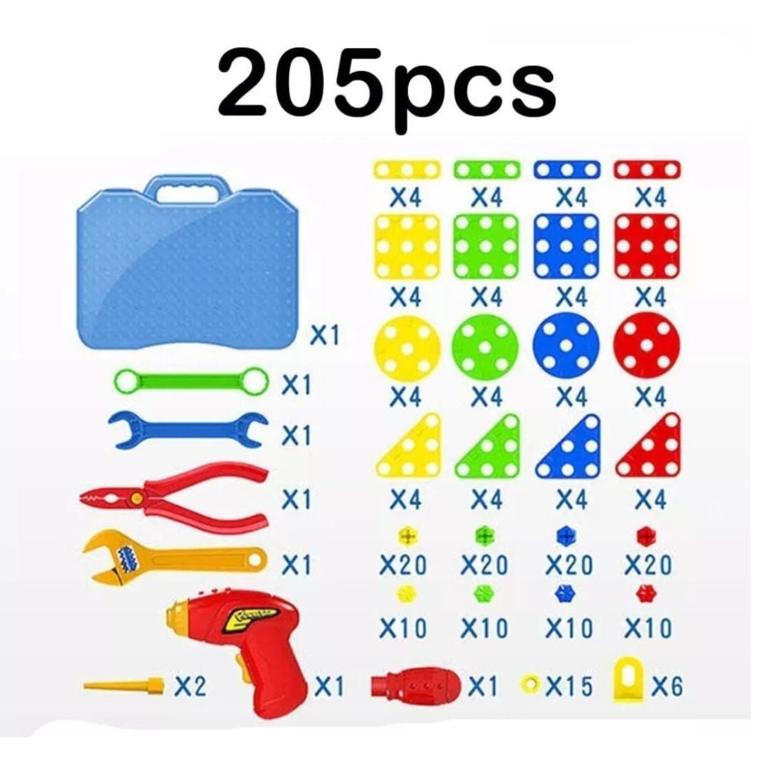 BLOQUES DE CONSTRUCCION 258 PIEZAS CON TALADRO - 4