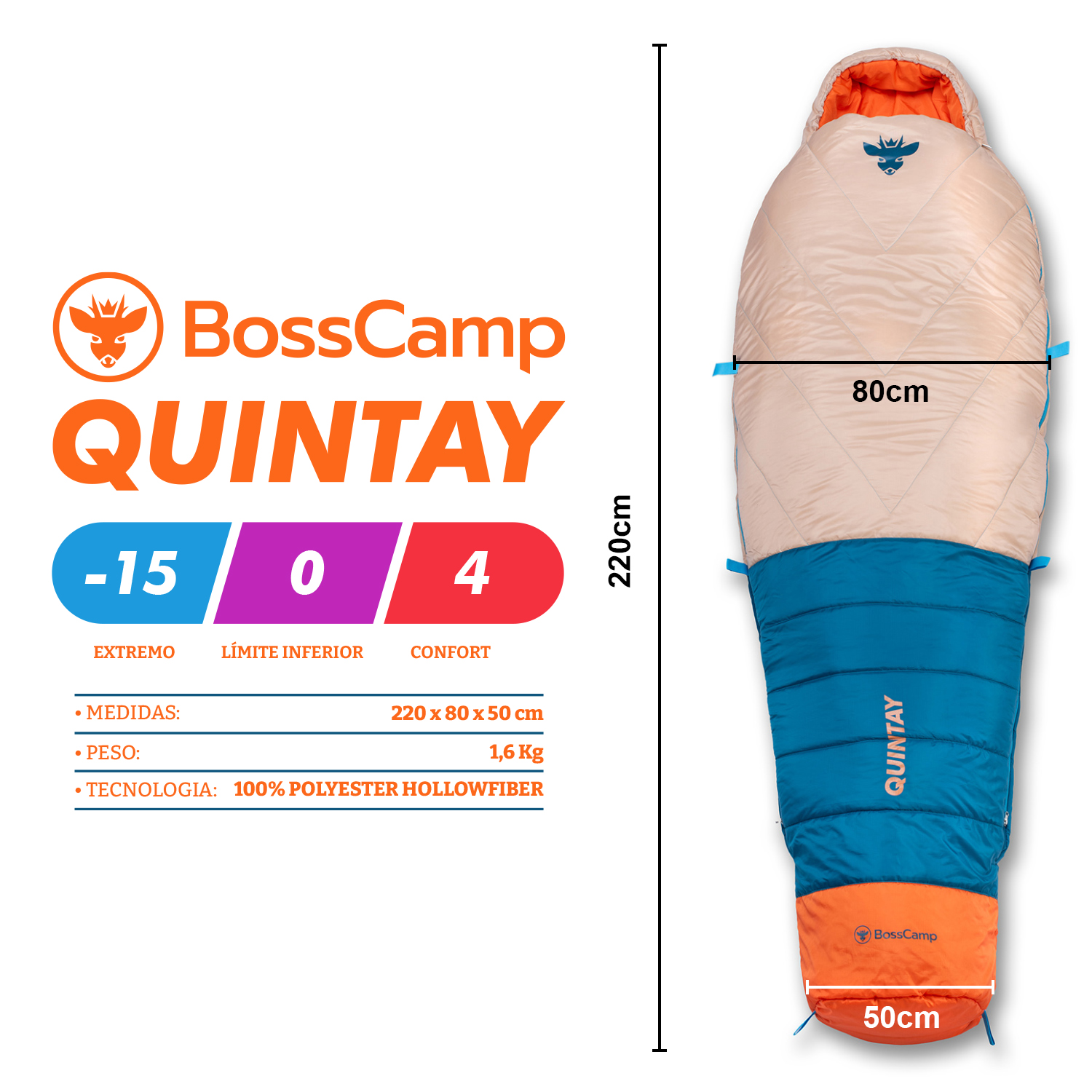 SACO DE DORMIR BOSSCAMP MOMIA ADULTO QUINTAY - 3