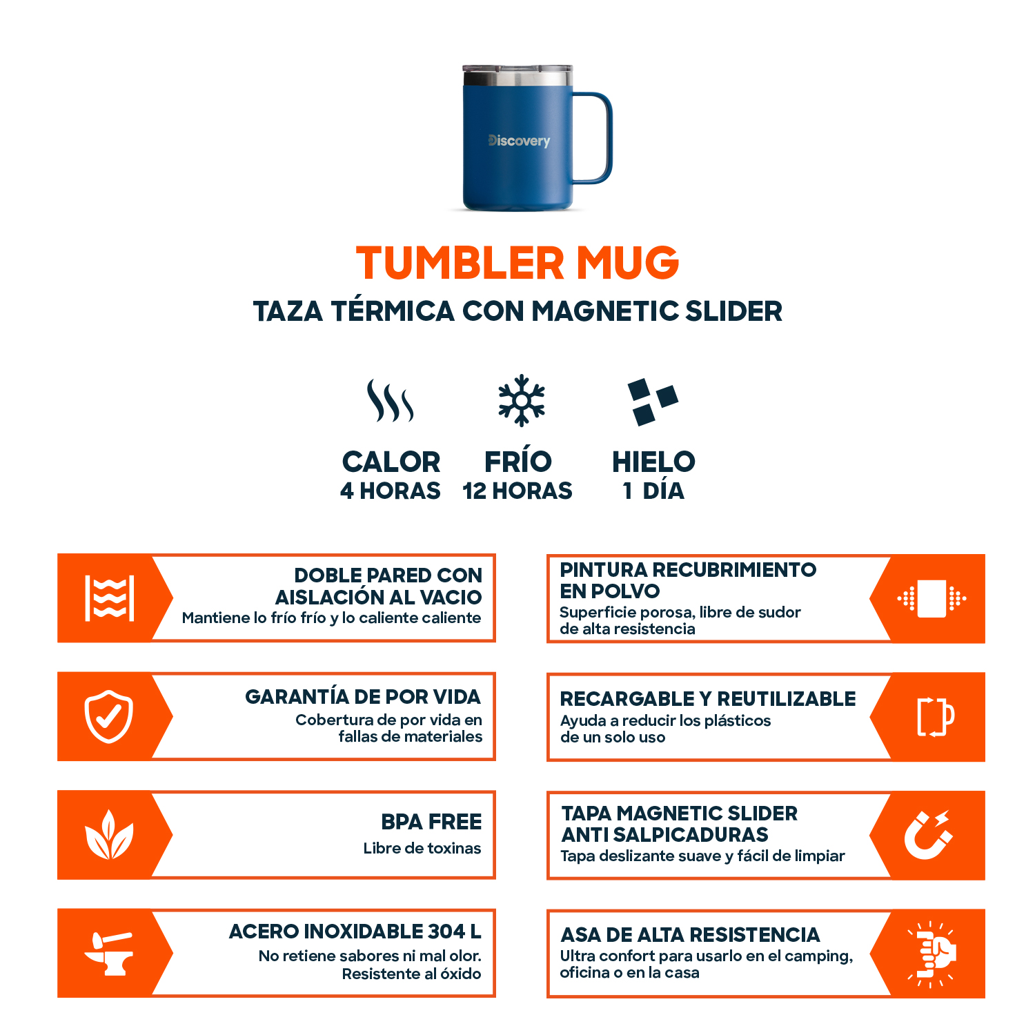 TAZA TERMICA TAPA MAGNETIC SLIDER 350 ML TERMO MUG DISCOVERY - 4