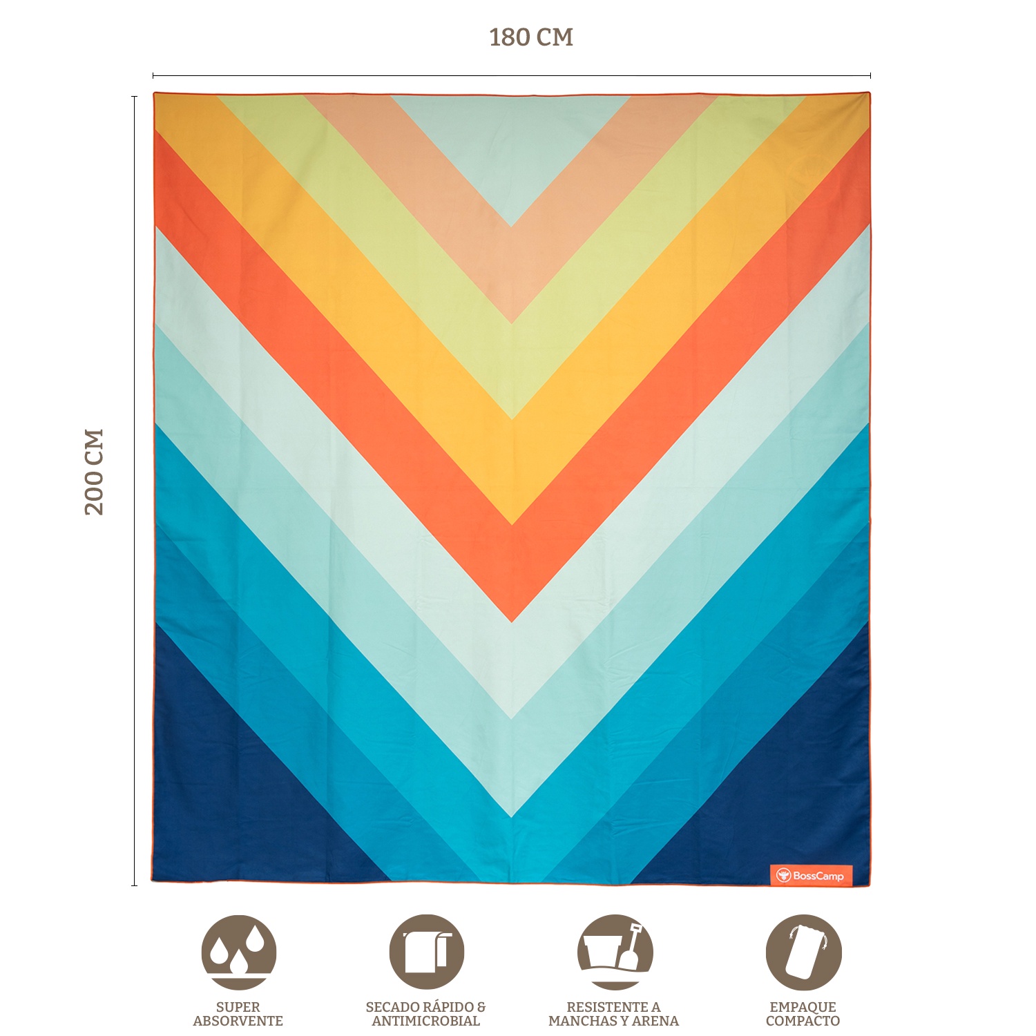 TOALLA PLAYA MICROFIBRE EXTRA GRANDE XXL DÍA BOSSCAMP (180 X 200) - 3
